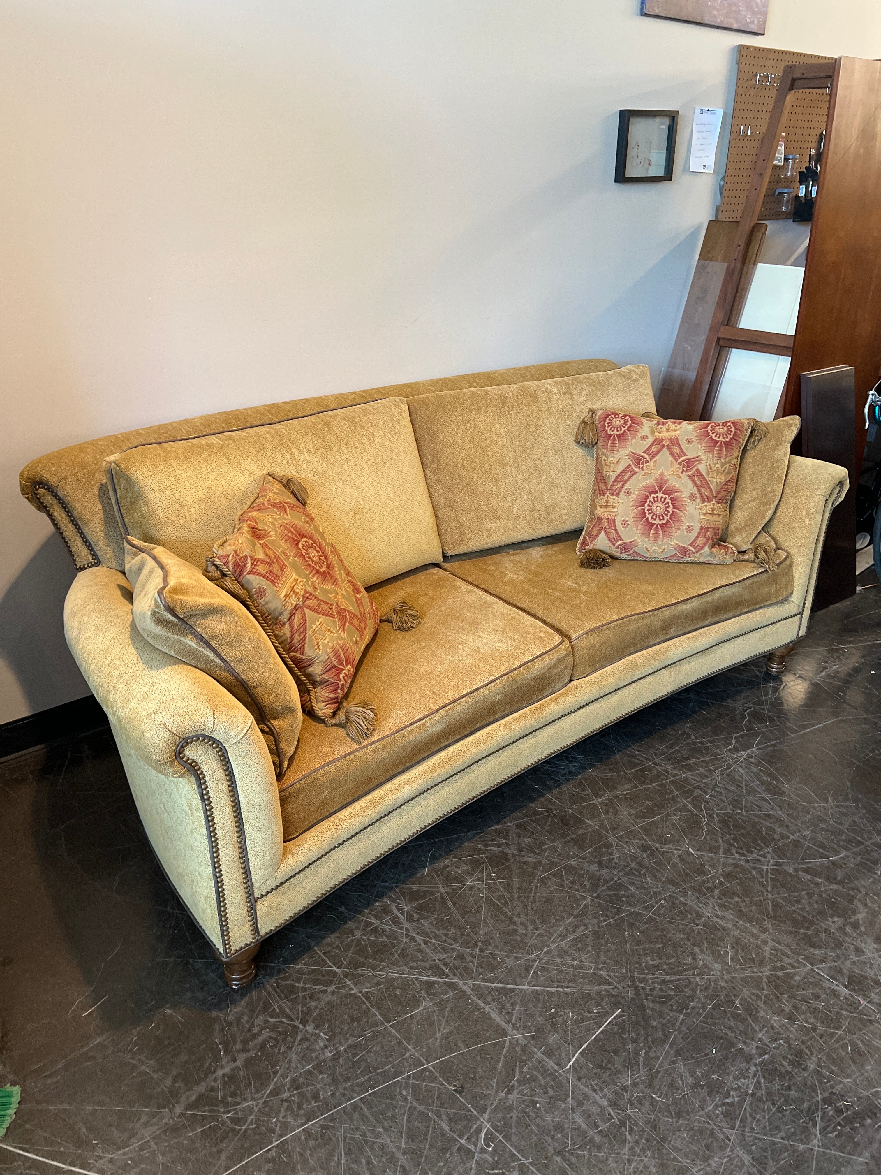Stanford Furniture Upholstered Sofa with Nailhead Trim