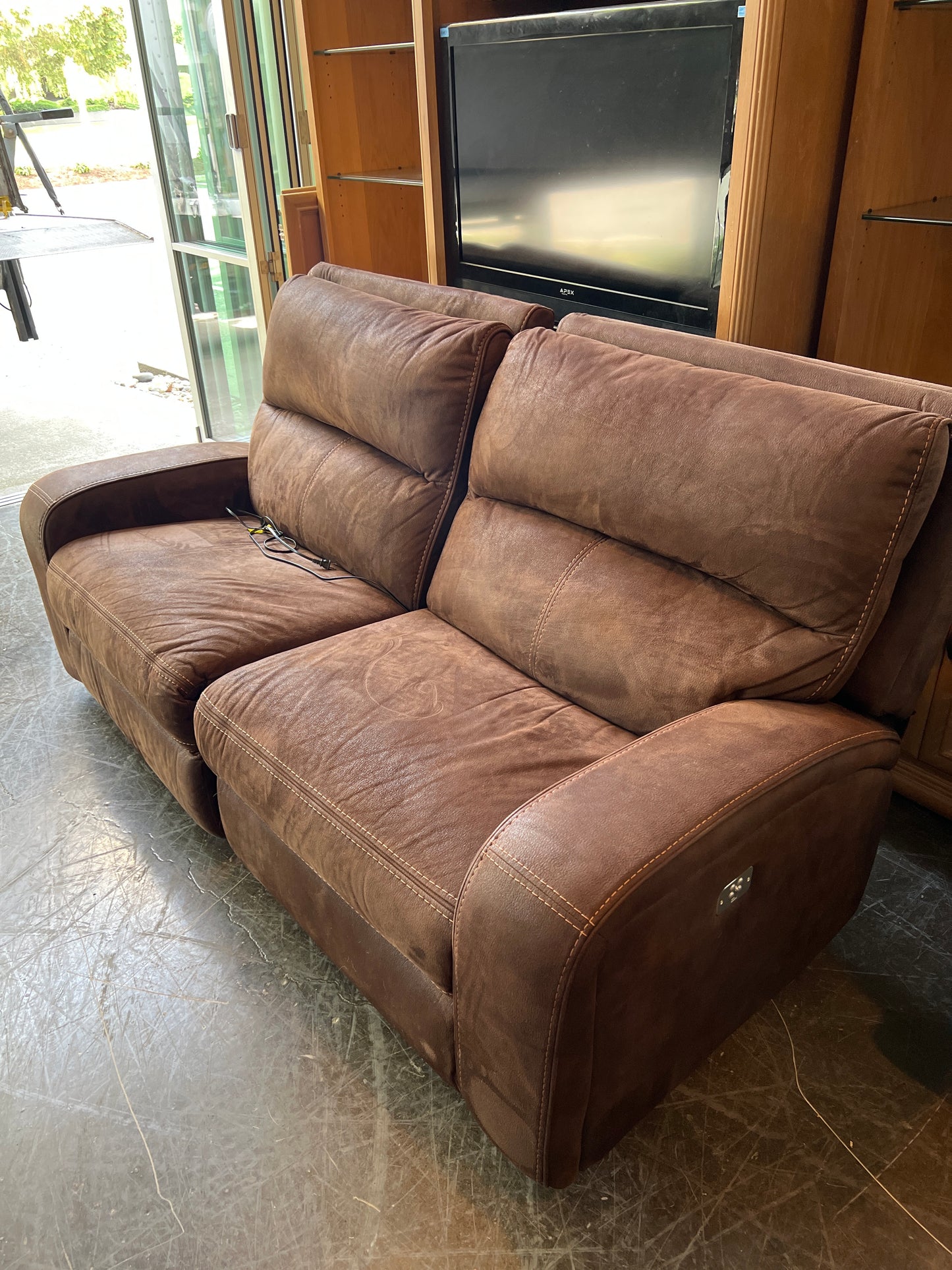 Brown Recliner Two Seat Sofa