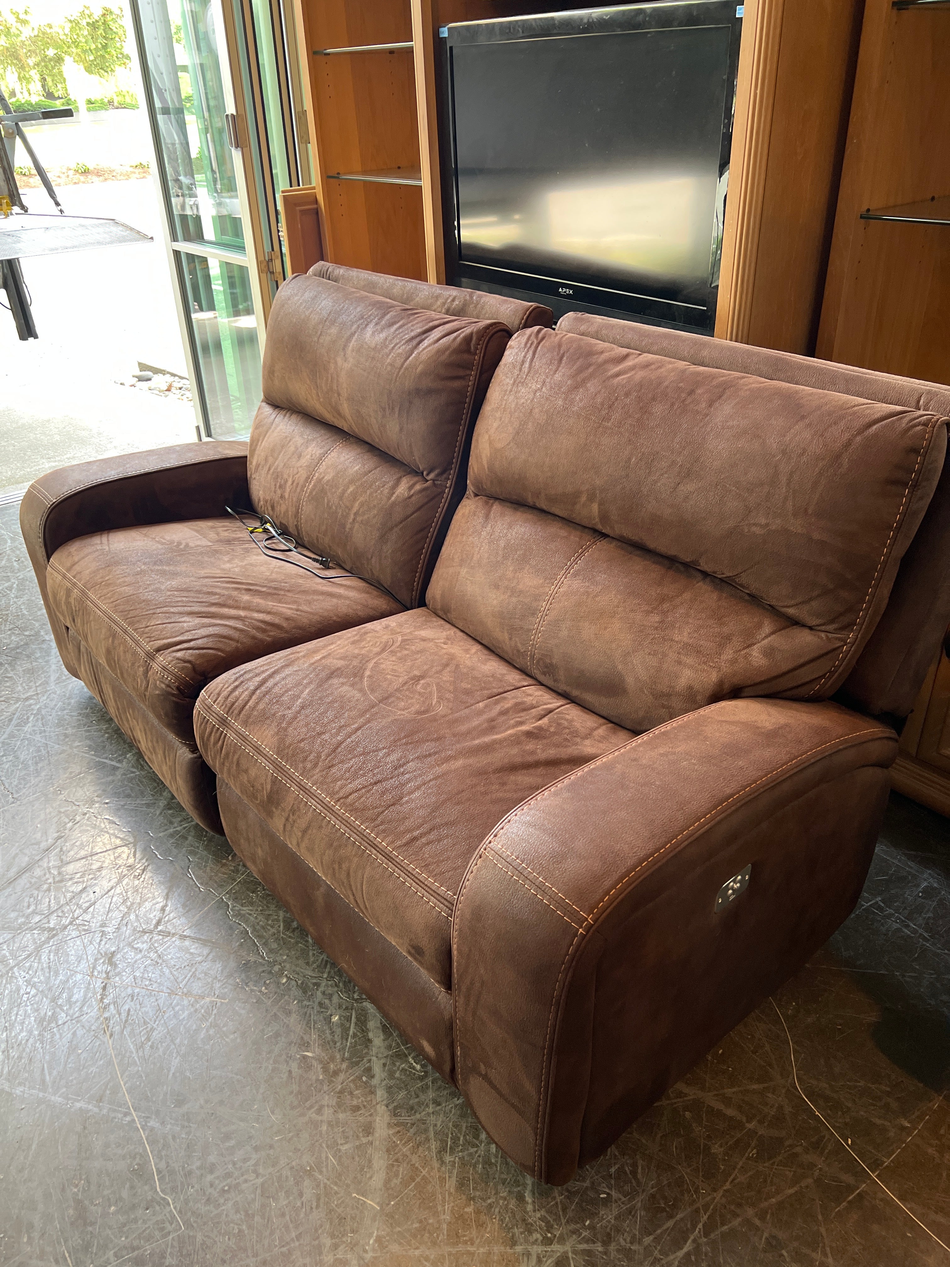 Brown Recliner Two Seat Sofa