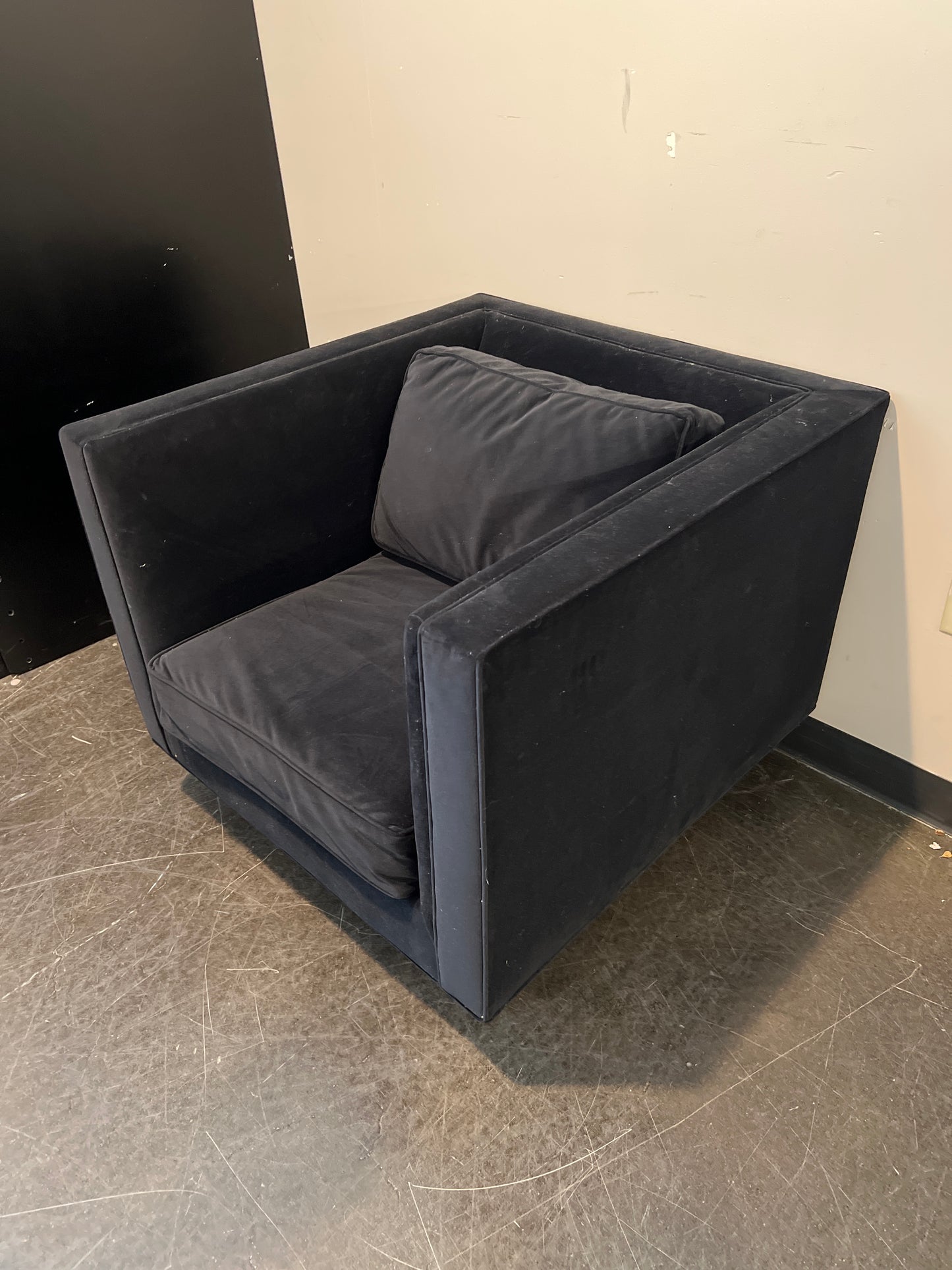 Mid-Century Modern Dark Upholstered Armchair