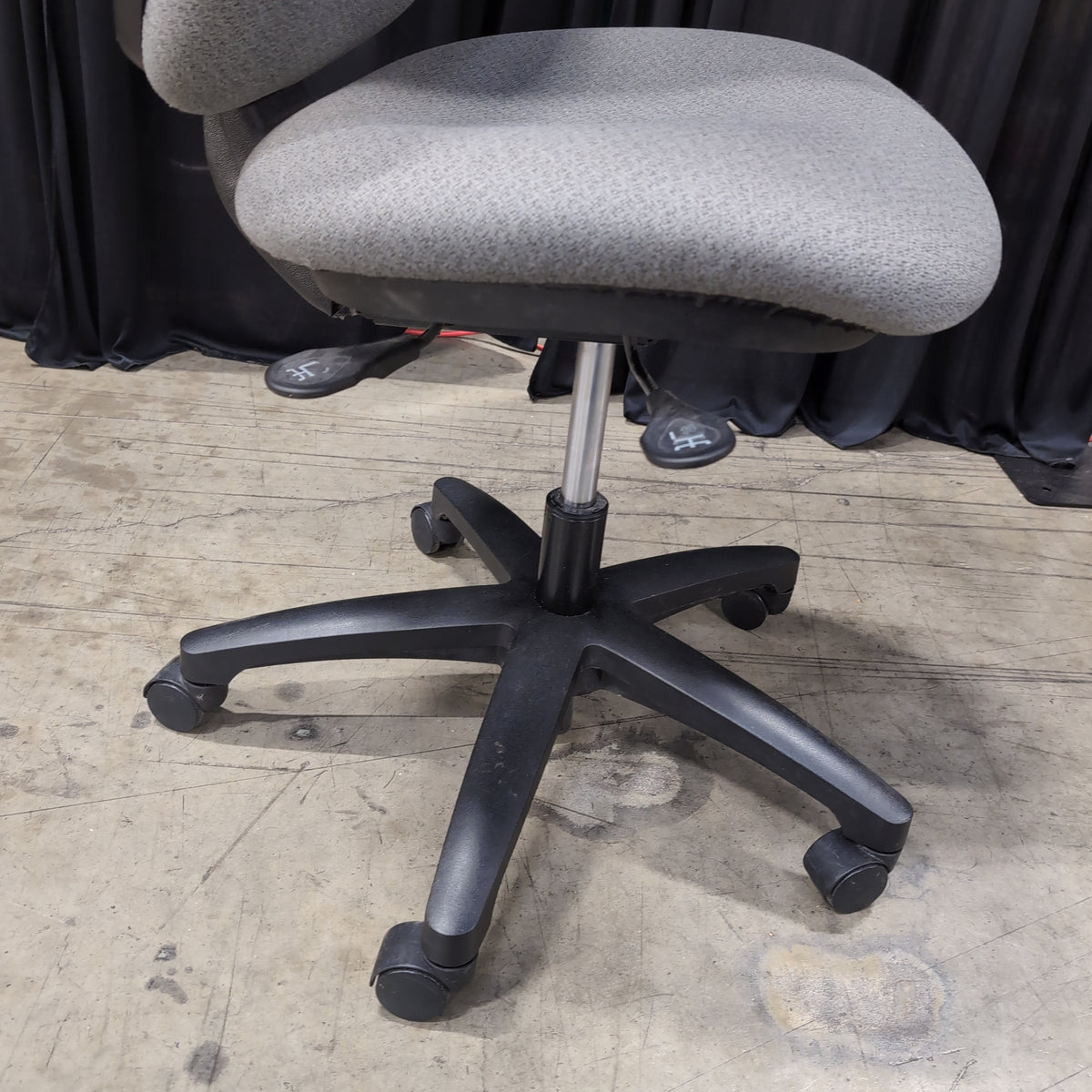Grey Upholstered Swivel Office Chair