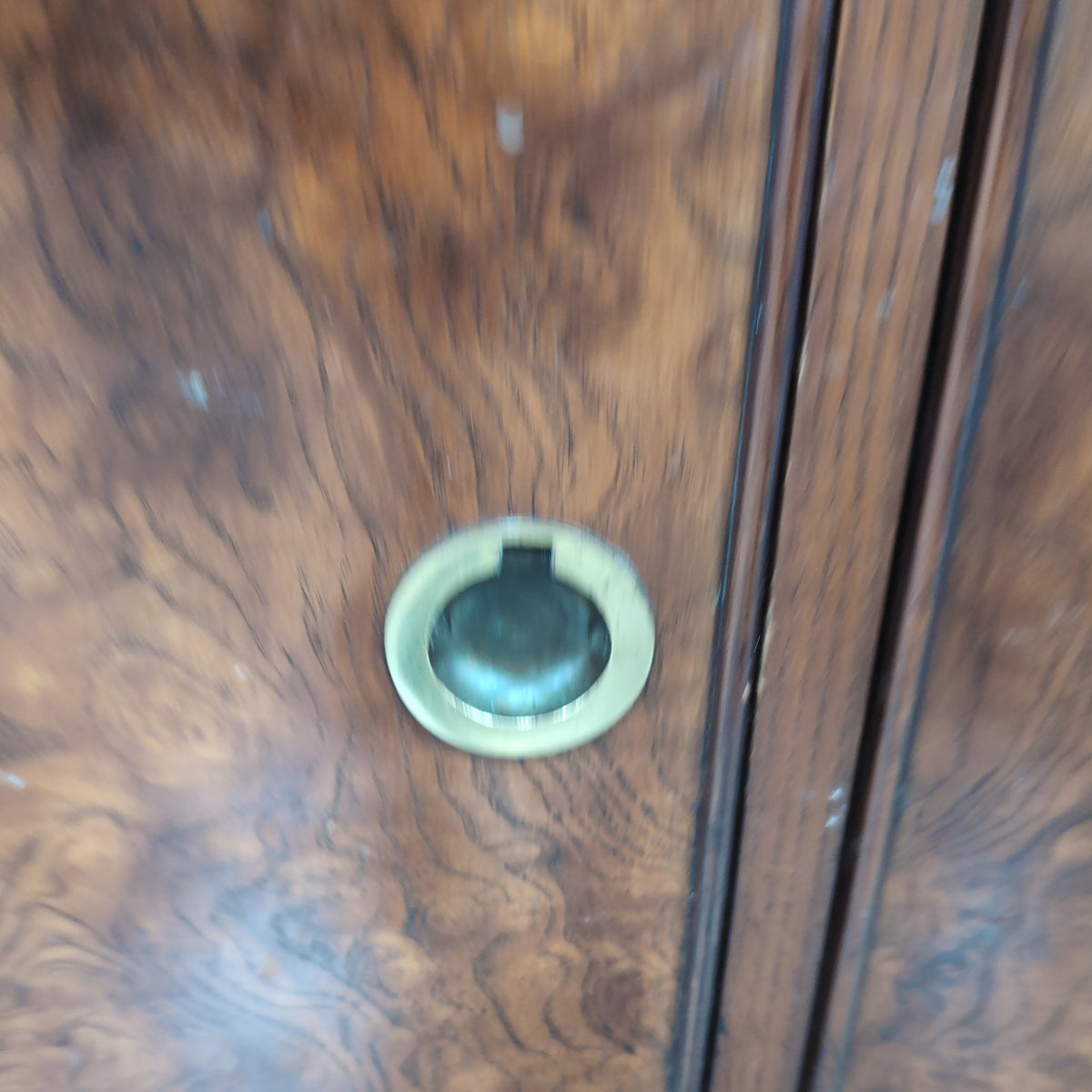 Dark Burl Wood Buffet with Brass Hardware