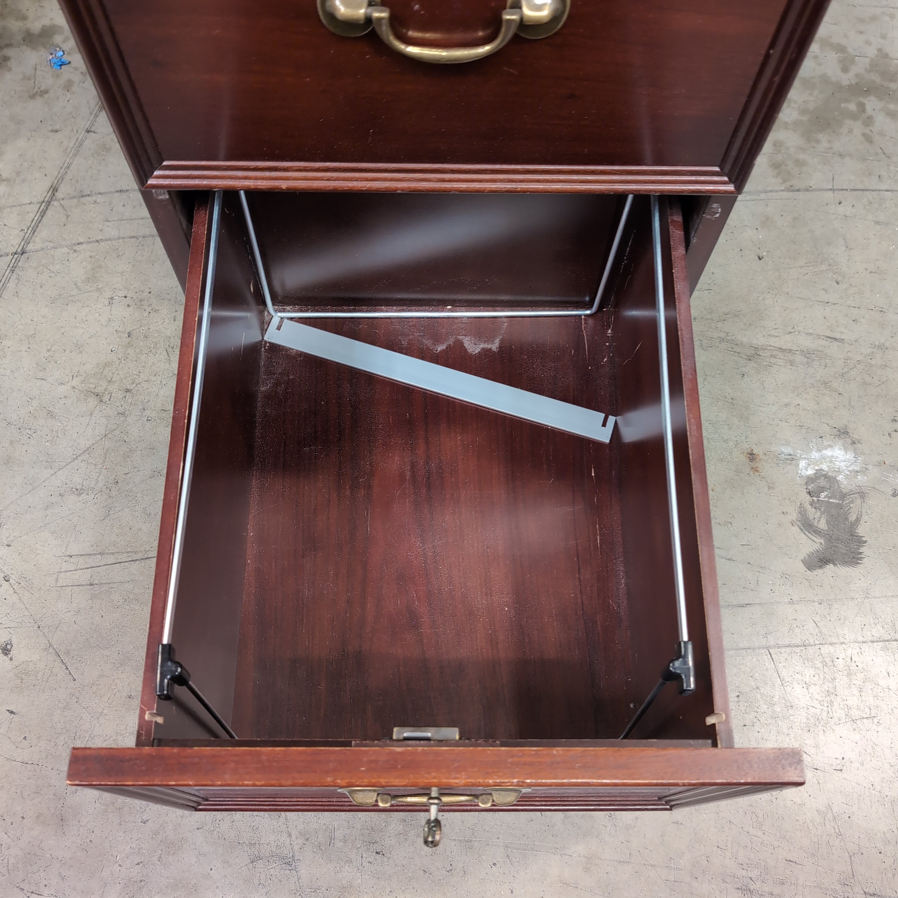 Vintage Cherry Finish Two-Drawer vertical filing cabinet