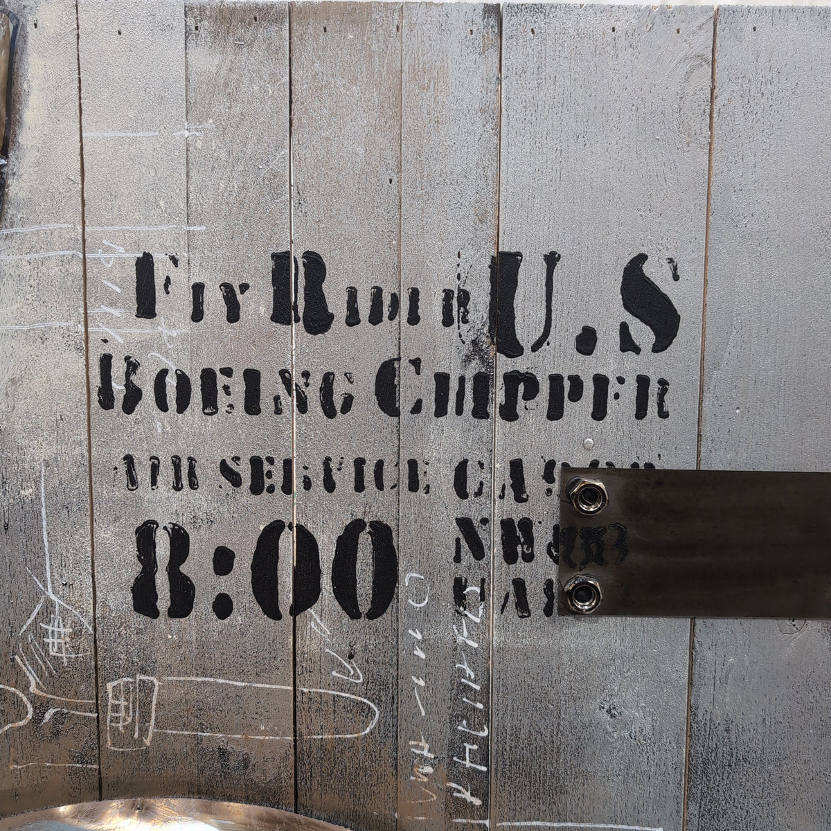Industrial Mixed Media Wall Art with Propeller Design