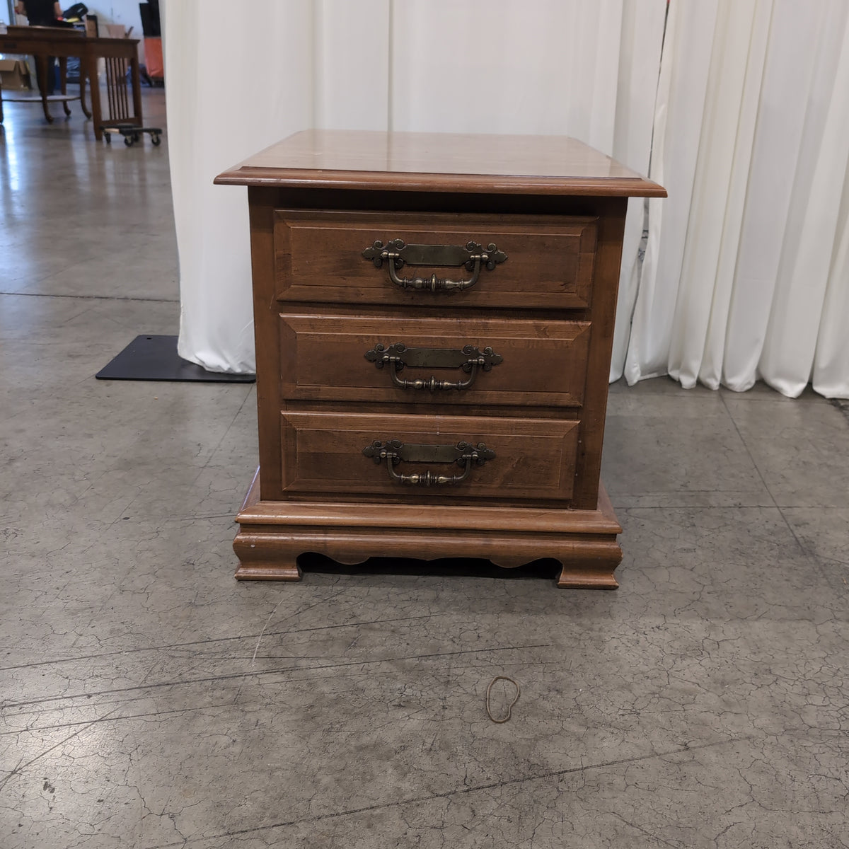 Traditional Brown Wood Three-Drawer End Table