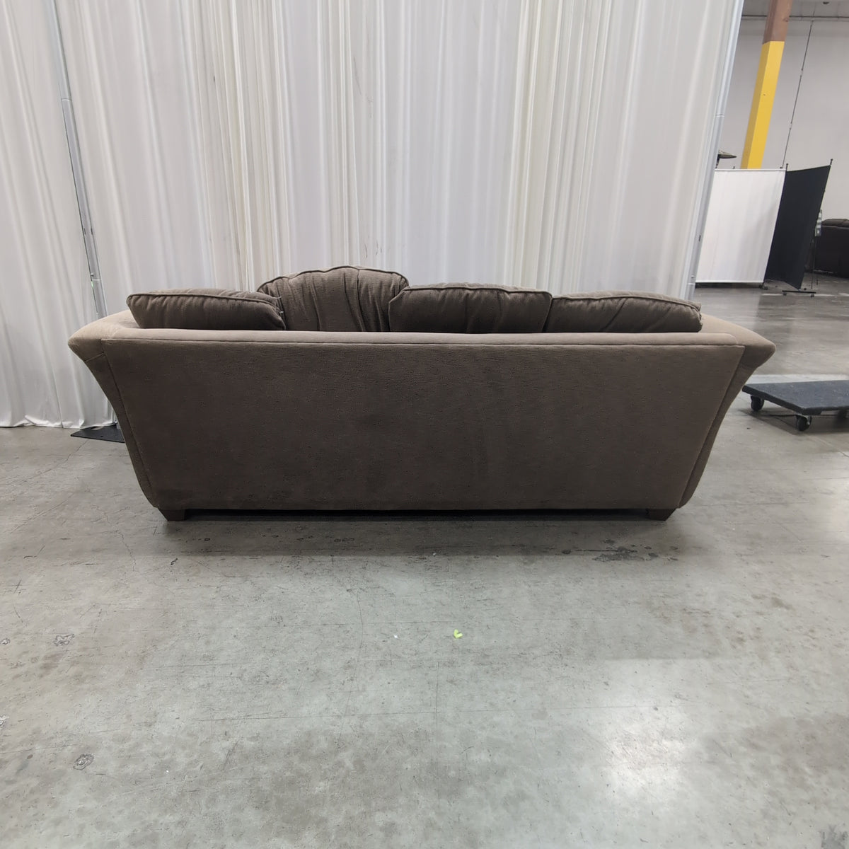Taupe Upholstered Rolled Arm Couch