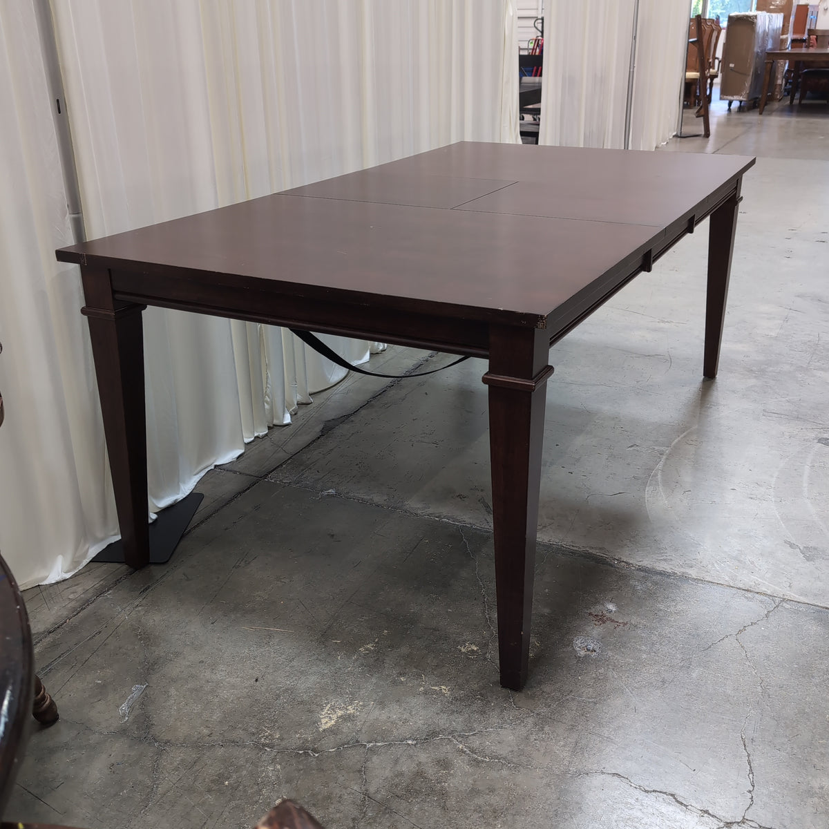 Simple Dark Brown Rectangular Desk in Composite Wood