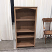 Light Wood Four-Shelf Bookcase with Arched Top