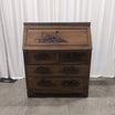 Carved Asian-Inspired Drop-Front Wood Desk