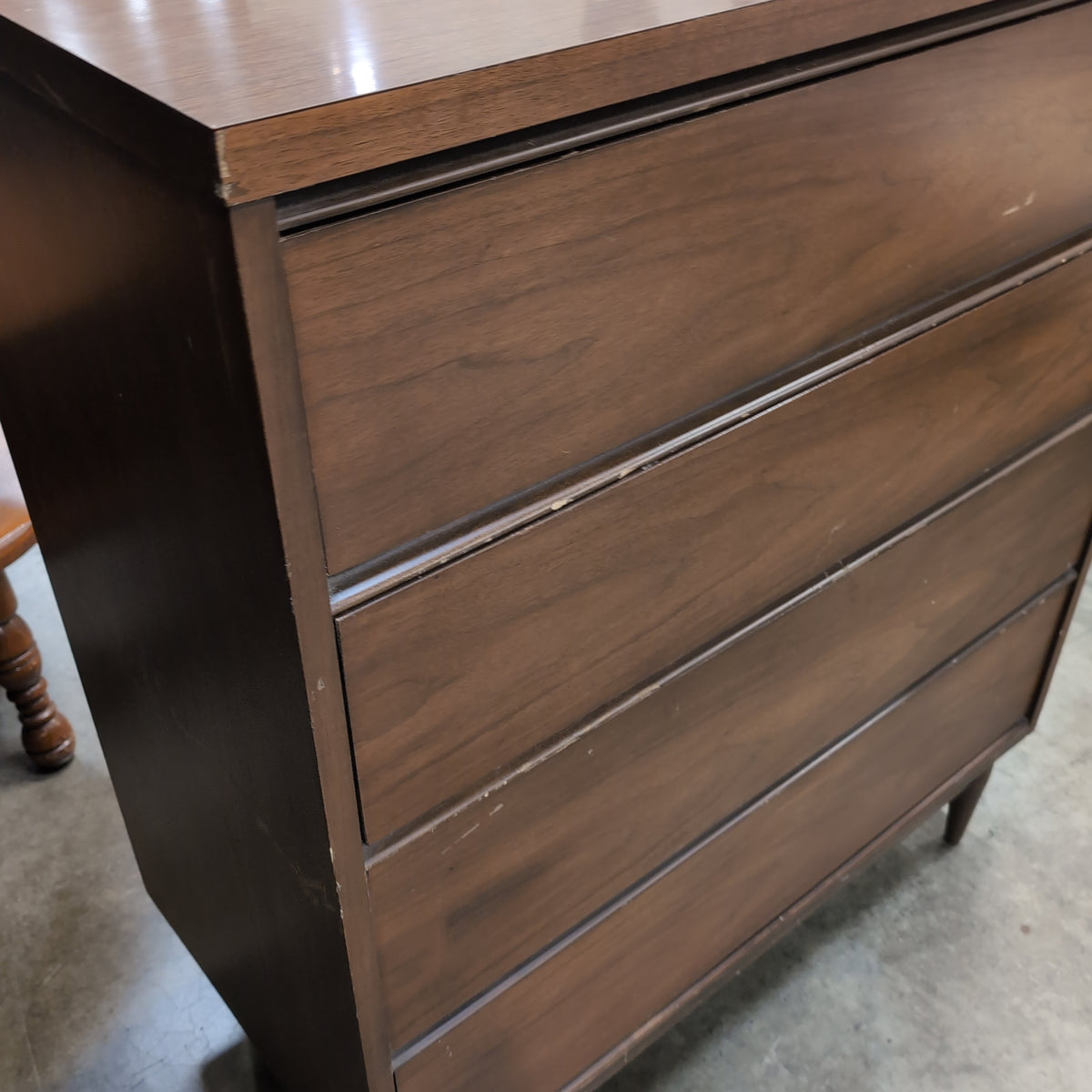 Brown Mid-Century Style Four-Drawer Dresser in Wood