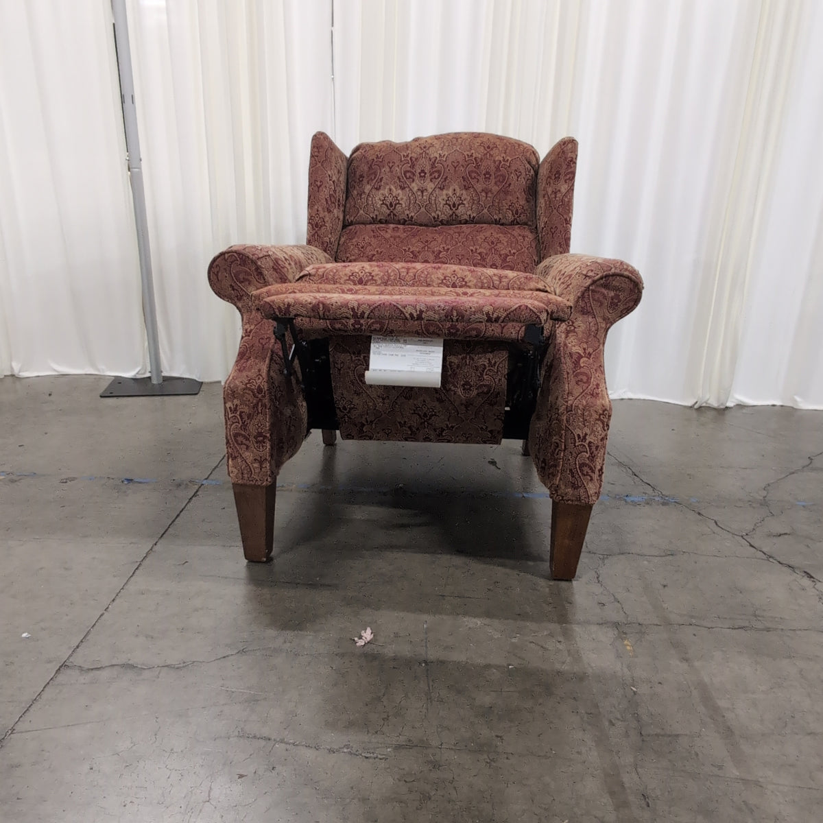 Traditional Red and Gold Damask Wingback Chair