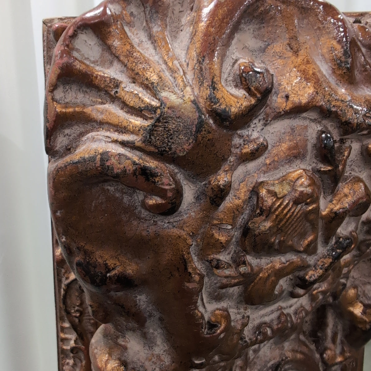 Large Ornate Carved Brown Wall Mirror