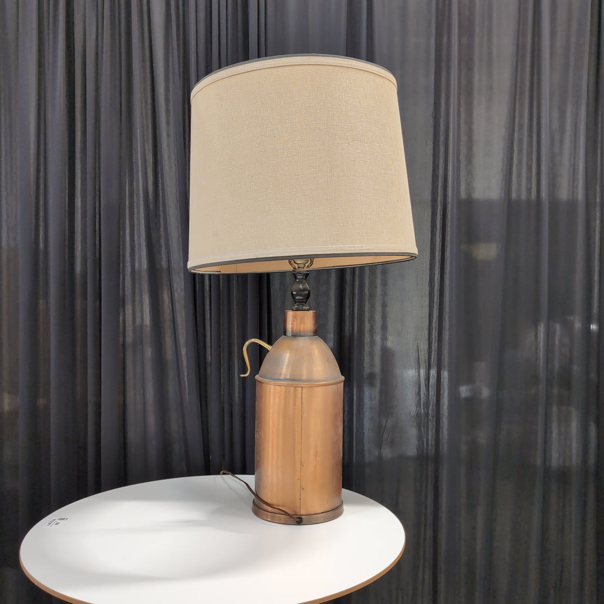 Copper Eagle Emblem Table Lamp with Fabric Shade