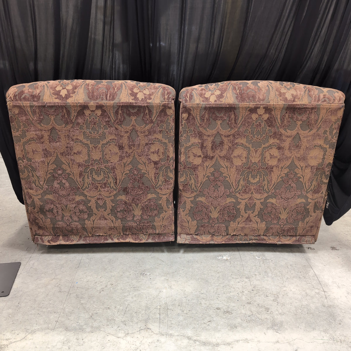 Traditional Brown Floral Upholstered Couch