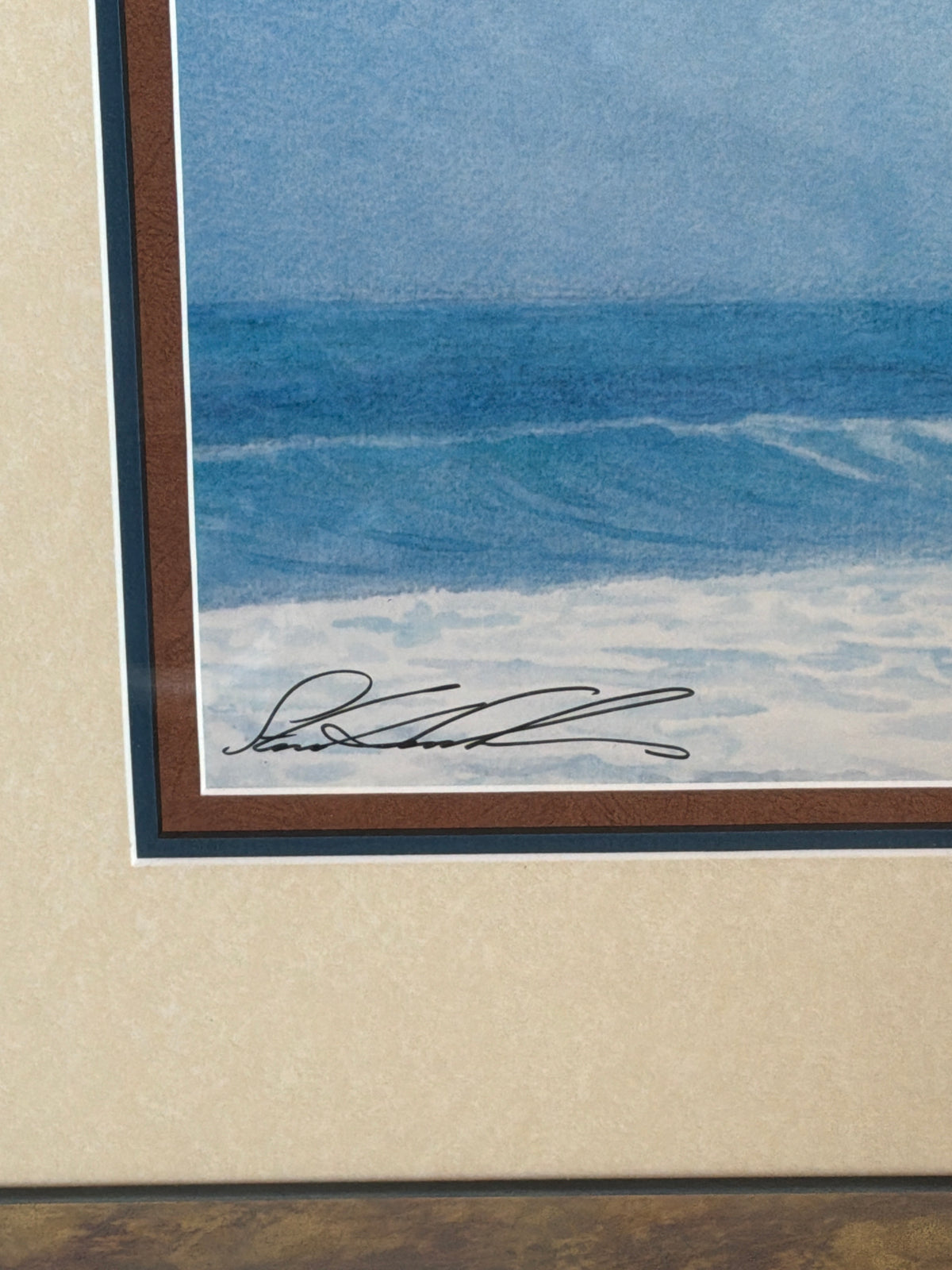 Steve Hanks Framed Coastal Beach Scene Art Print with Woman by the Ocean