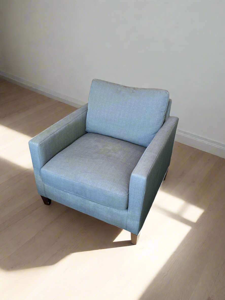 Modern Blue Upholstered Armchair