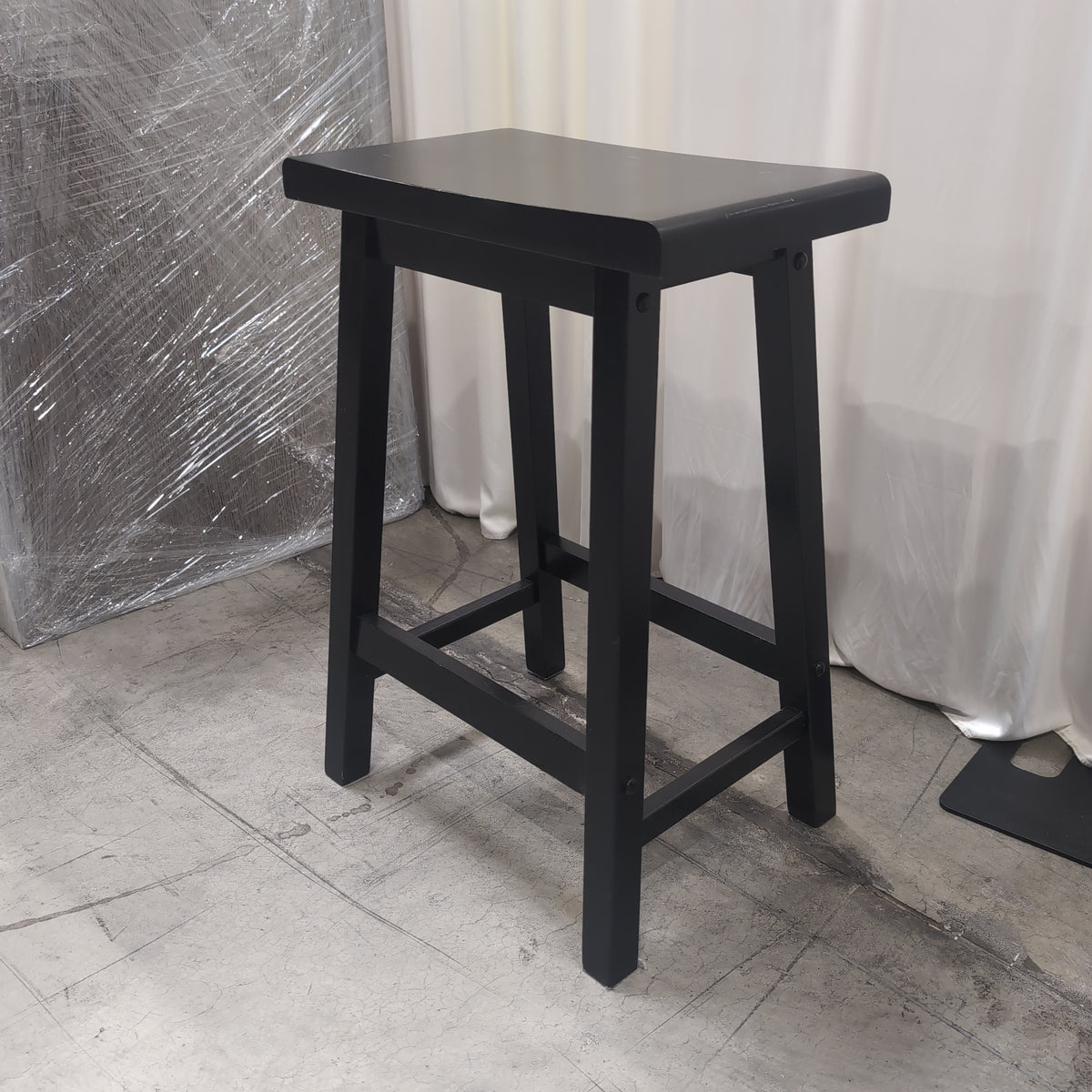 Simple Black Rectangular End Table in Wood
