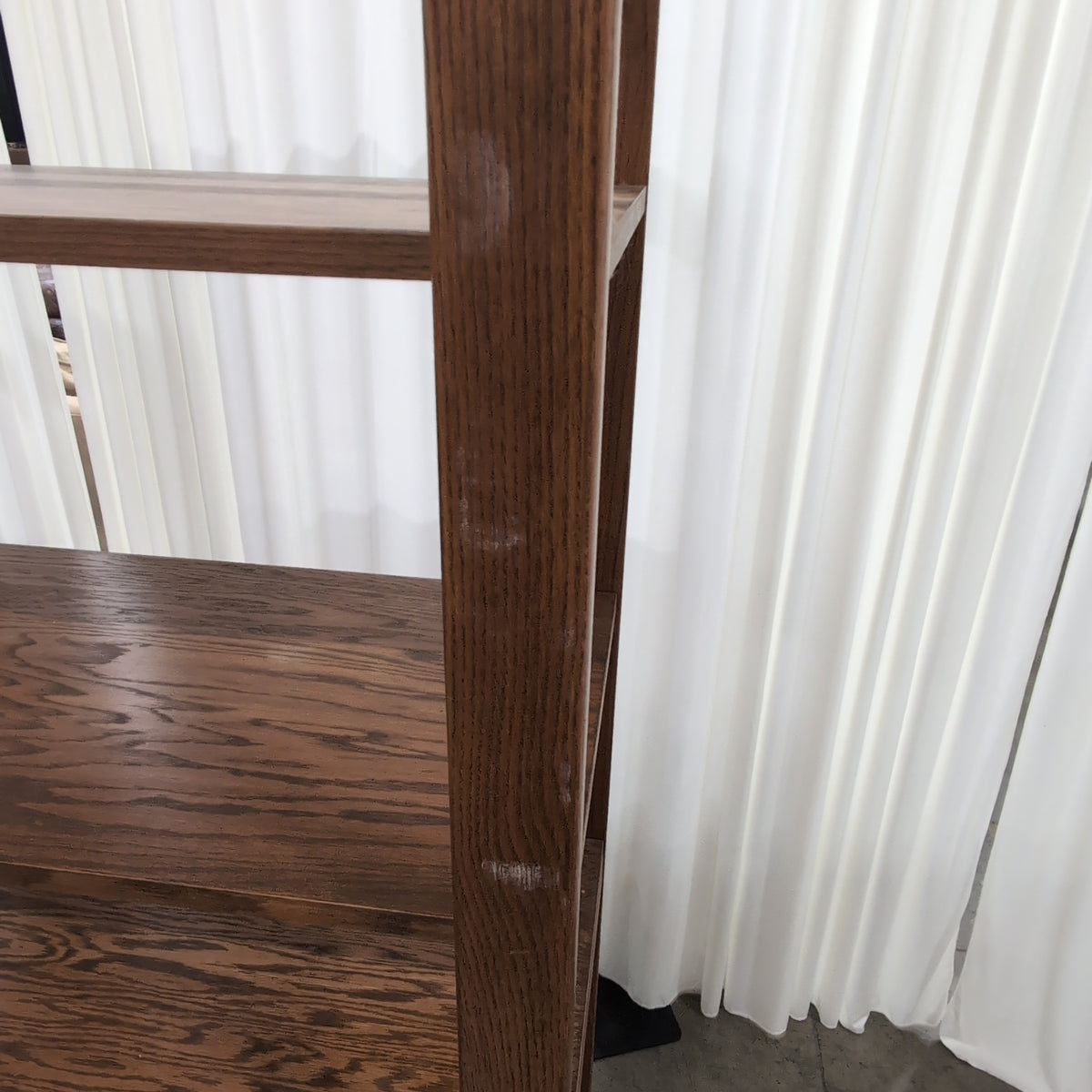Rounded Top Wood Five-Shelf Bookcase