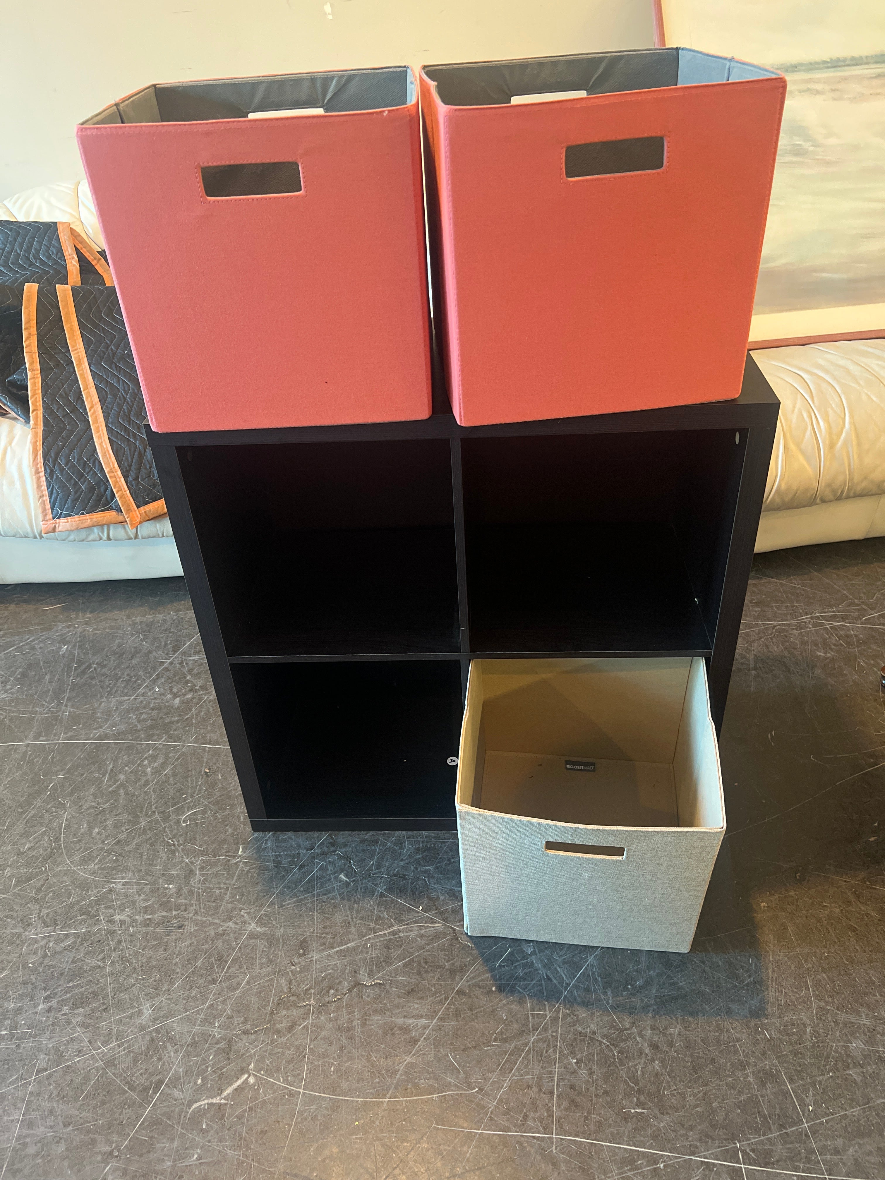 Dark Brown Four-Cube Shelving Unit