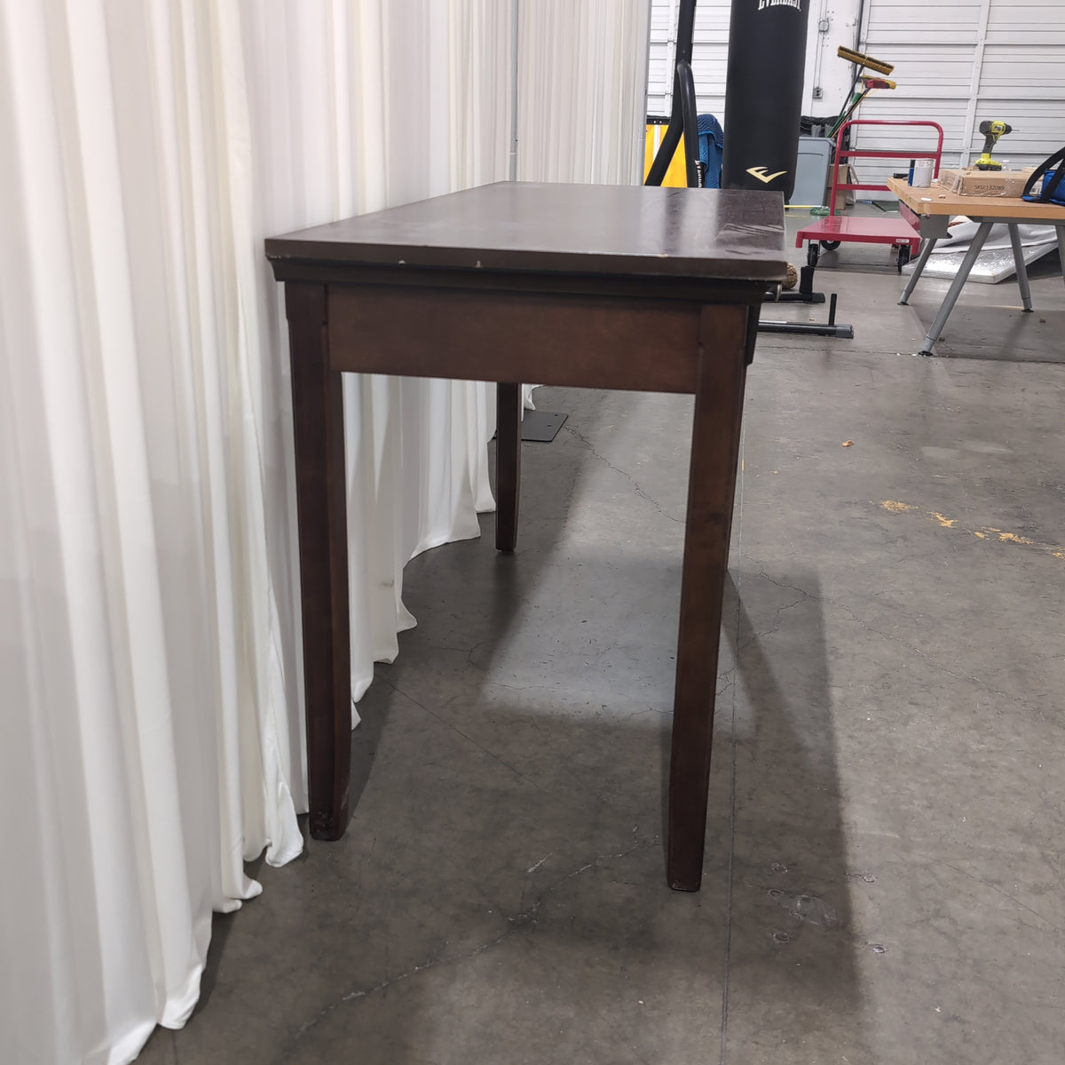 Dark Brown Wood Single-Drawer Desk
