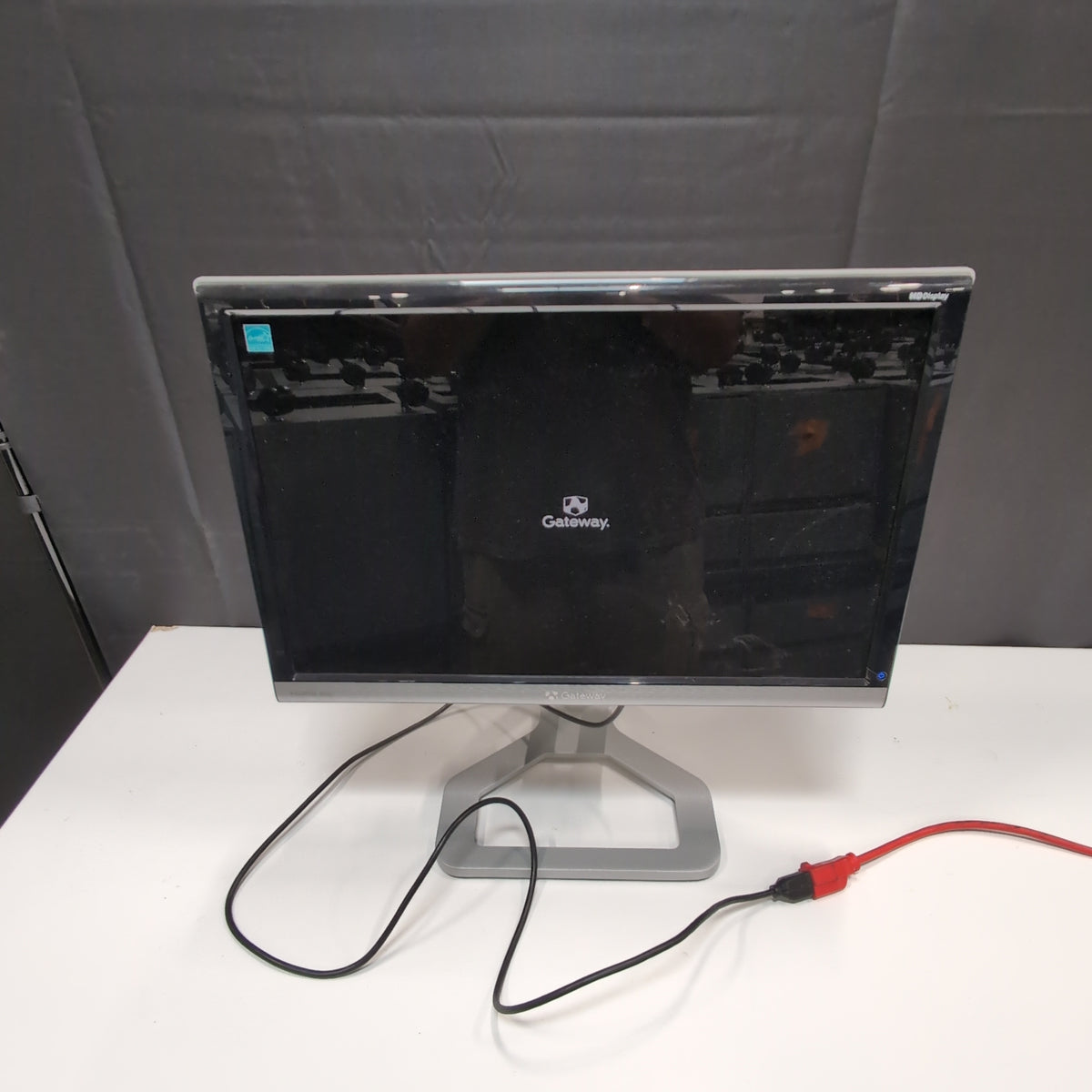 Black HD Display Computer Monitor with Silver Stand
