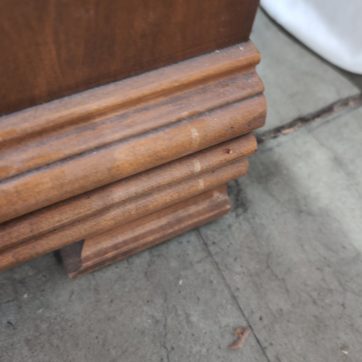 Cherry-Stained Wood Five-Drawer Dresser with Ornate Pulls