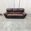 Classic Brown Leather Three-Seat Couch