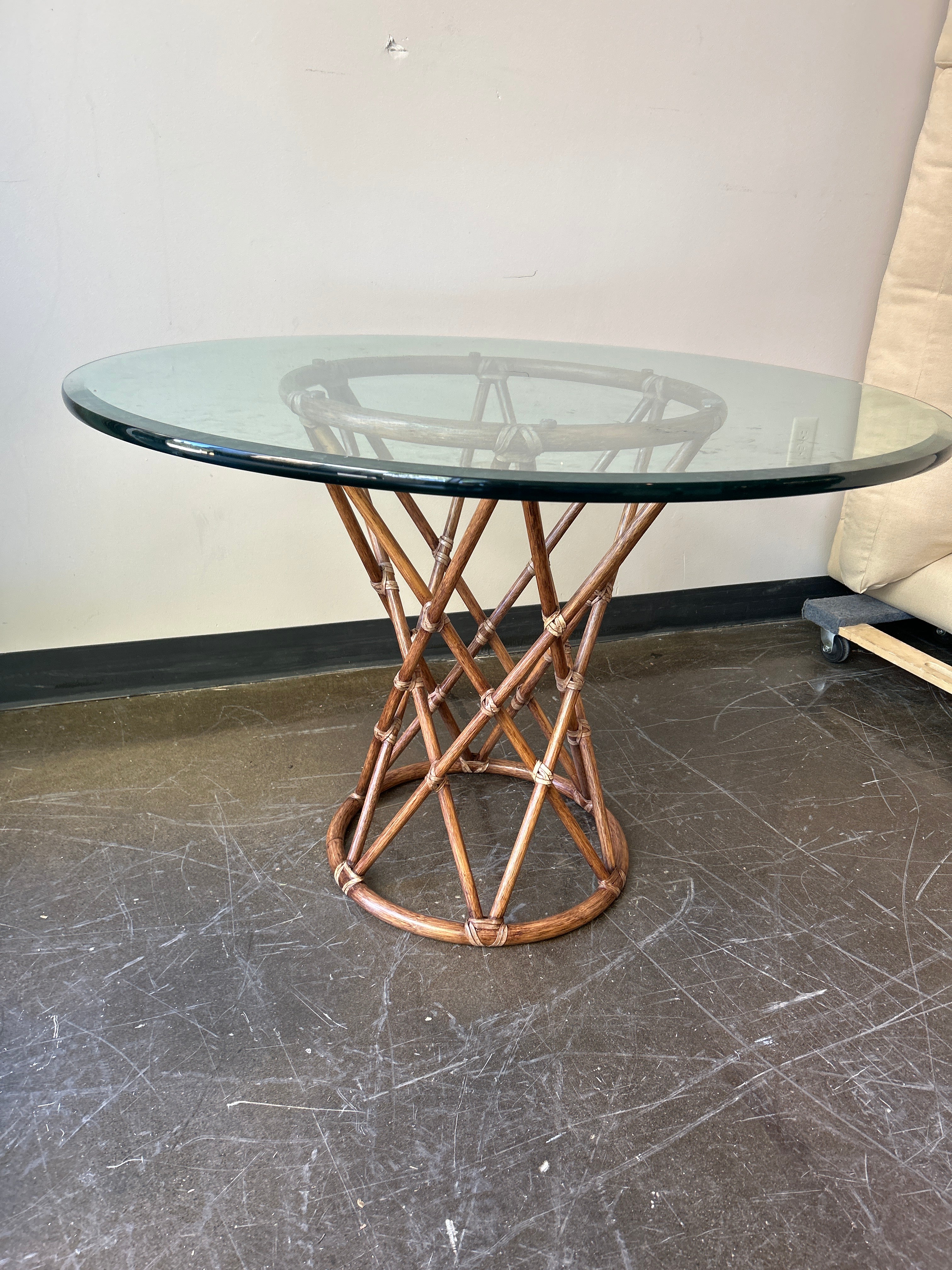 McGuire Glass Round Dining Table