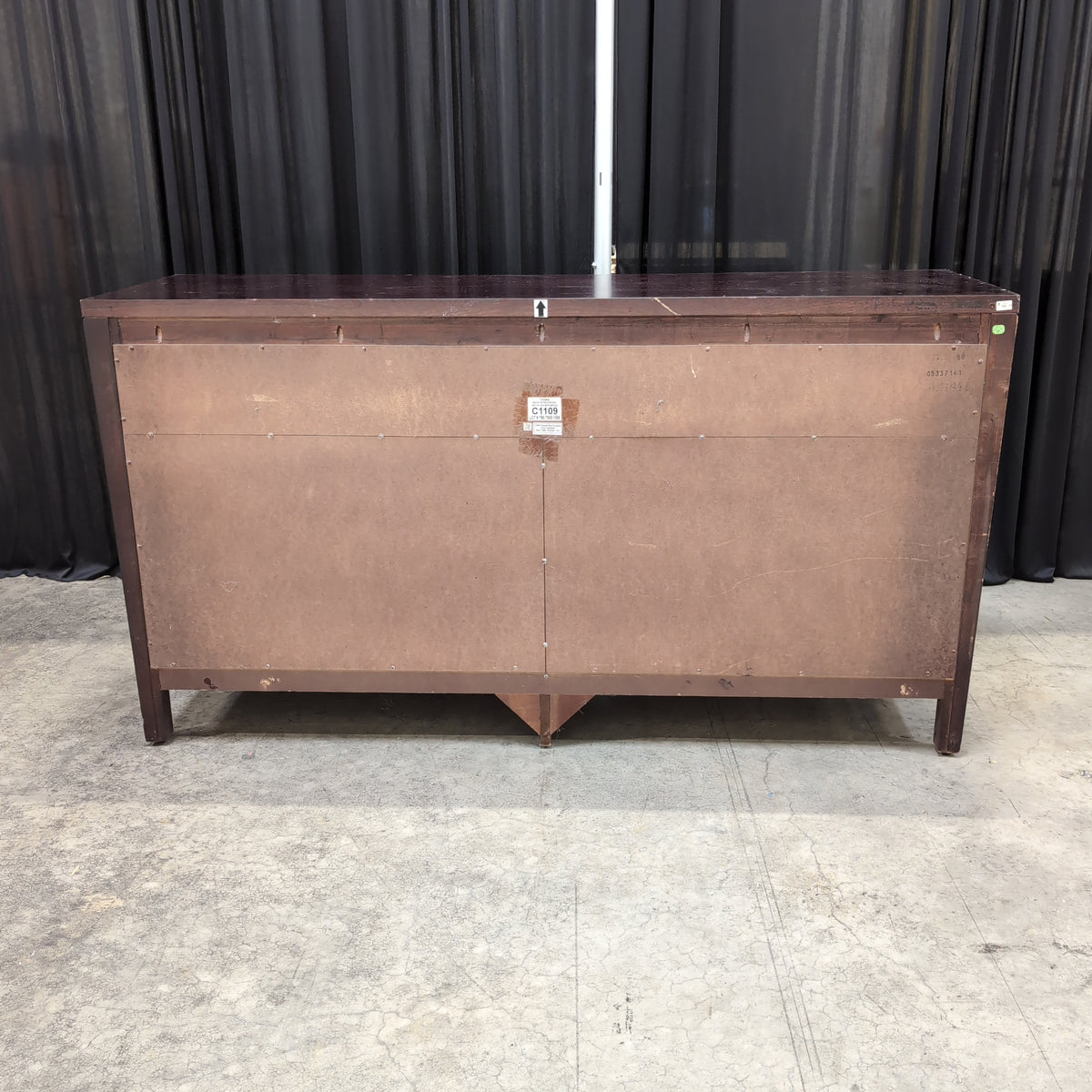 Dark Espresso Seven-Drawer Dresser with Silver Bar Pulls