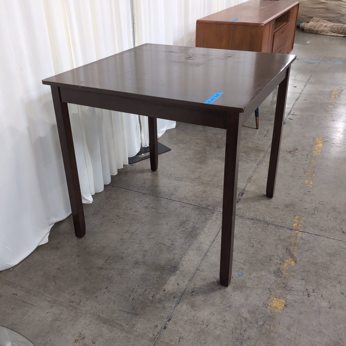 Square Contemporary Dining Table in Dark Wood