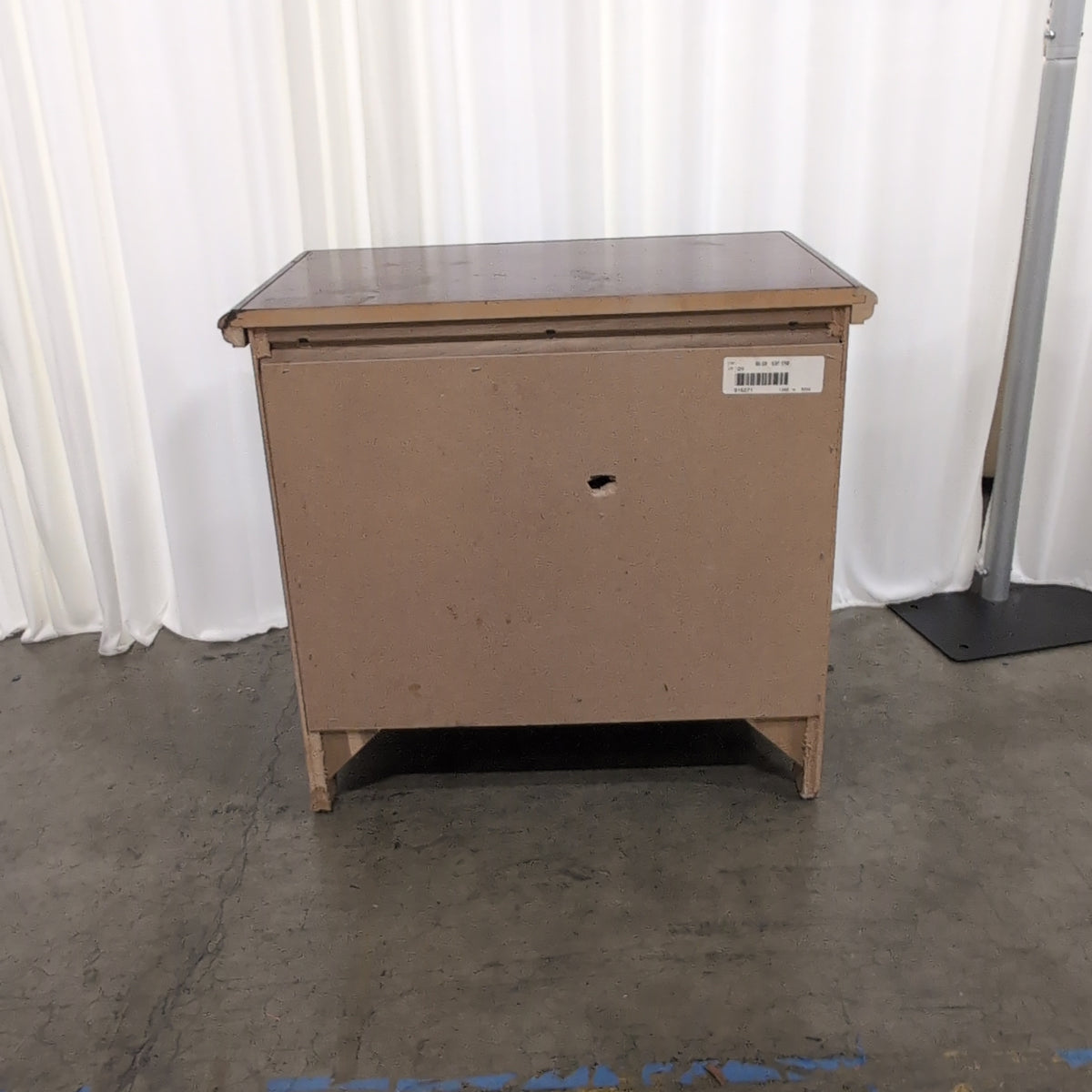 Traditional Dark Wood Two-Drawer Nightstand with Ornate Hardware