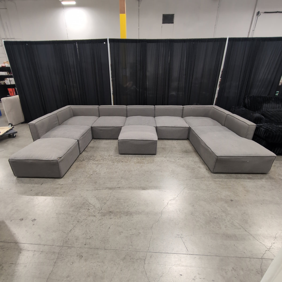Grey Modular Fabric Sectional Couch