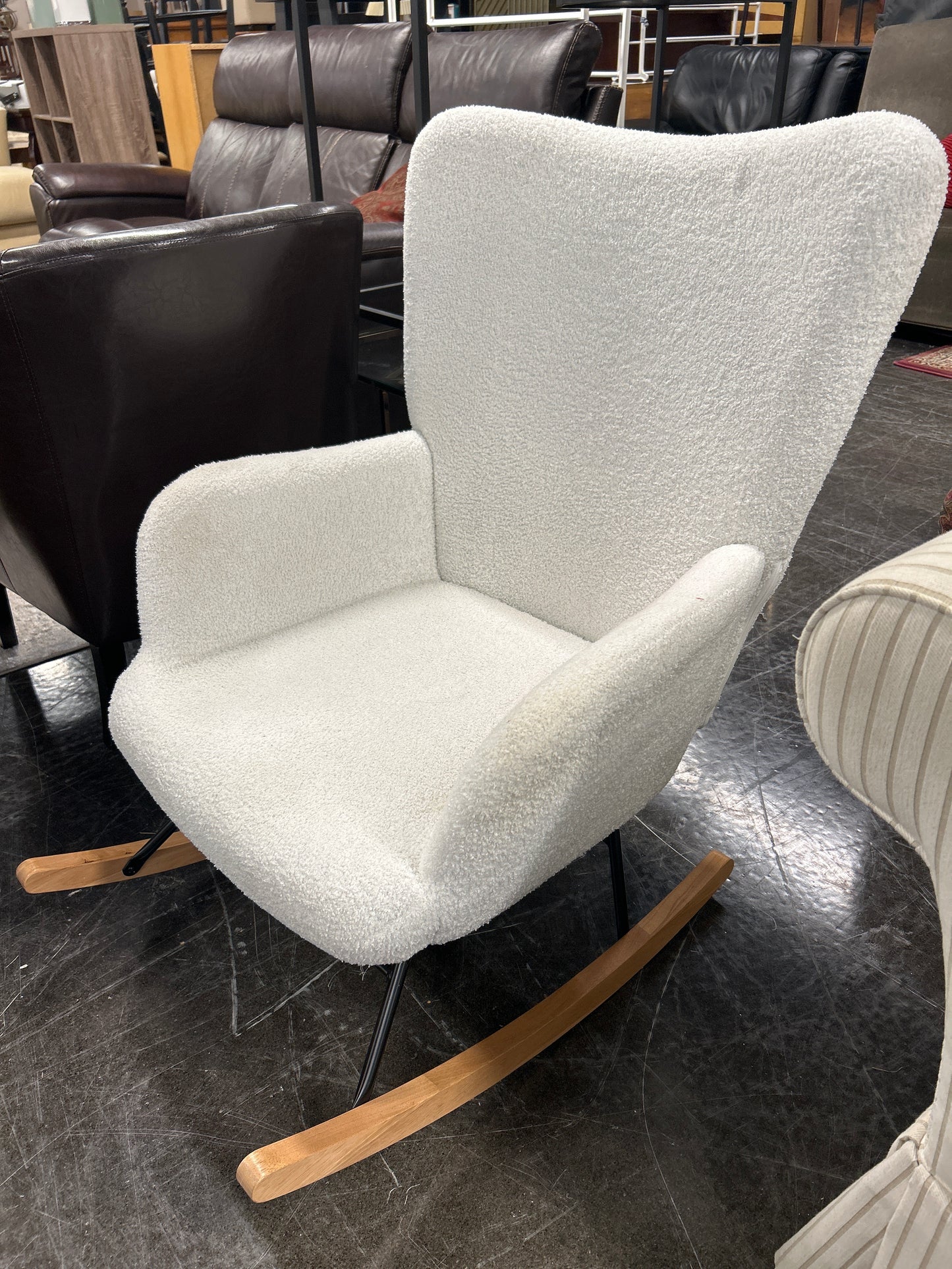 White Plush Rocker