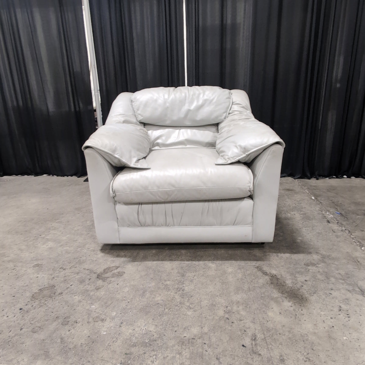 Emerson Leather Padded Off-White Leather Recliner