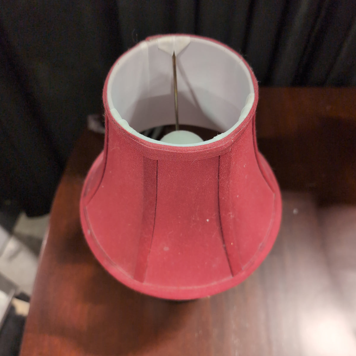 Small Dark Bronze Finish Table Lamp with Bell Shade