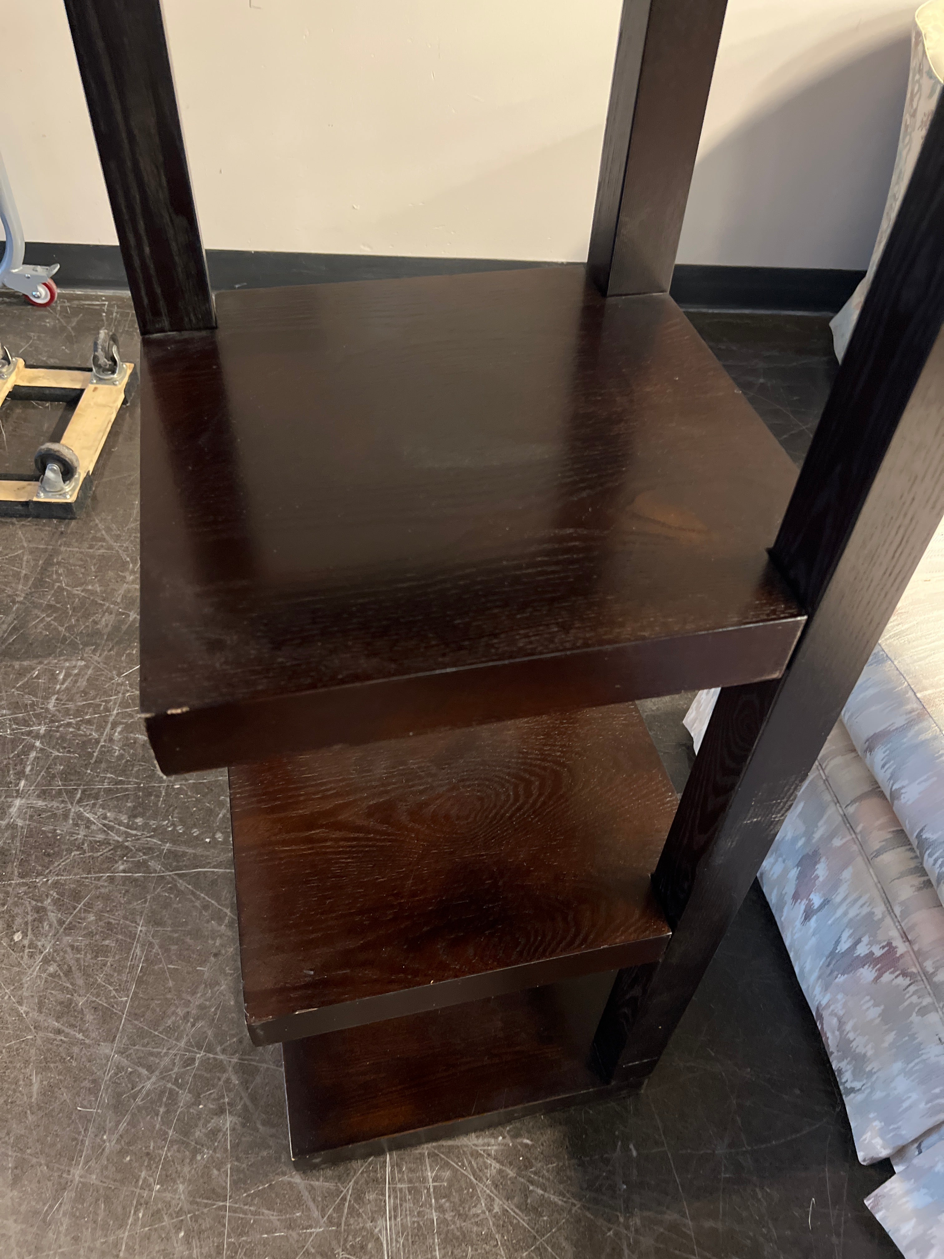 Modern Tall Dark Wood Open Five Shelves Bookcase
