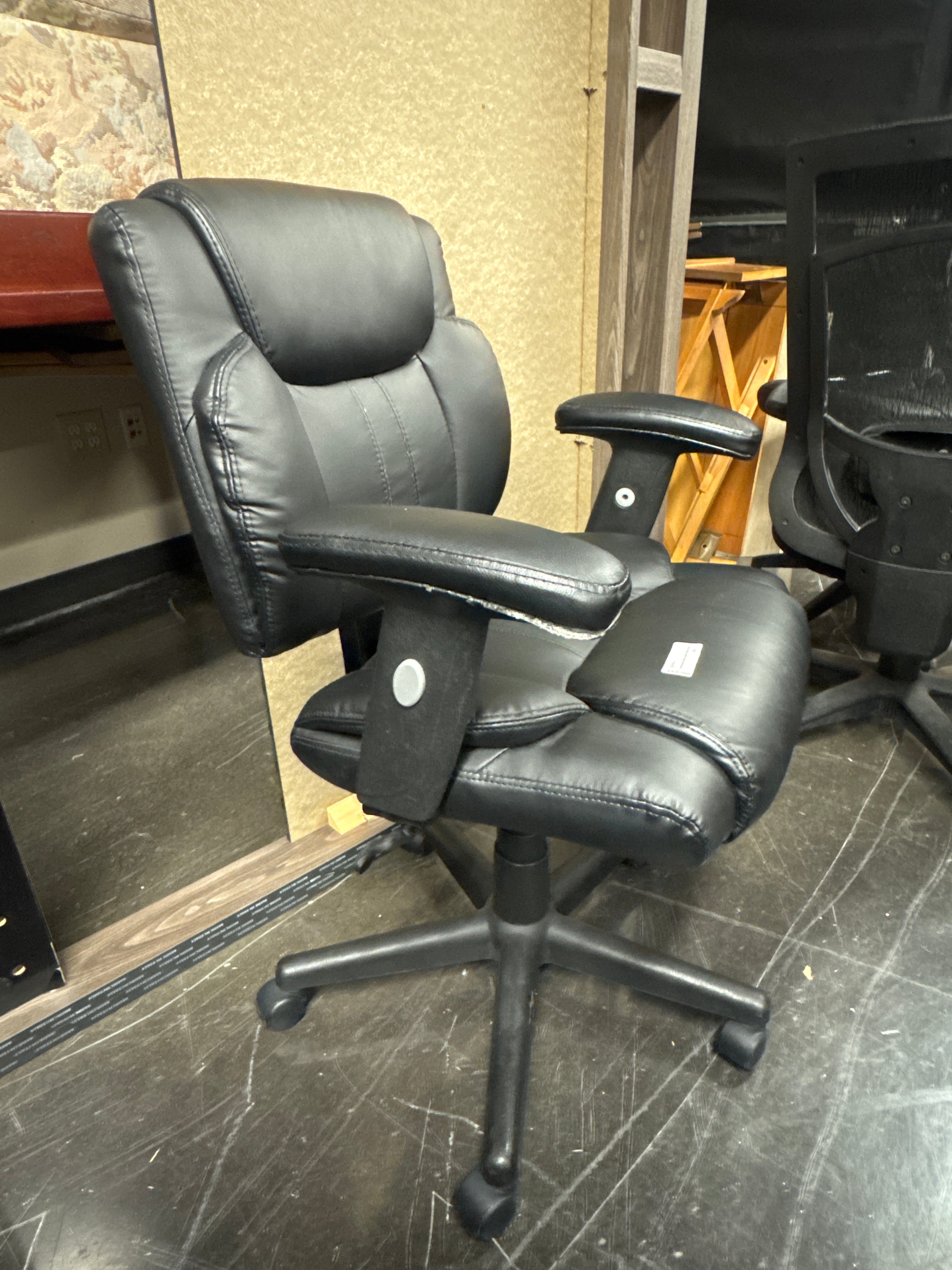 Contemporary Black Leather Office Chair