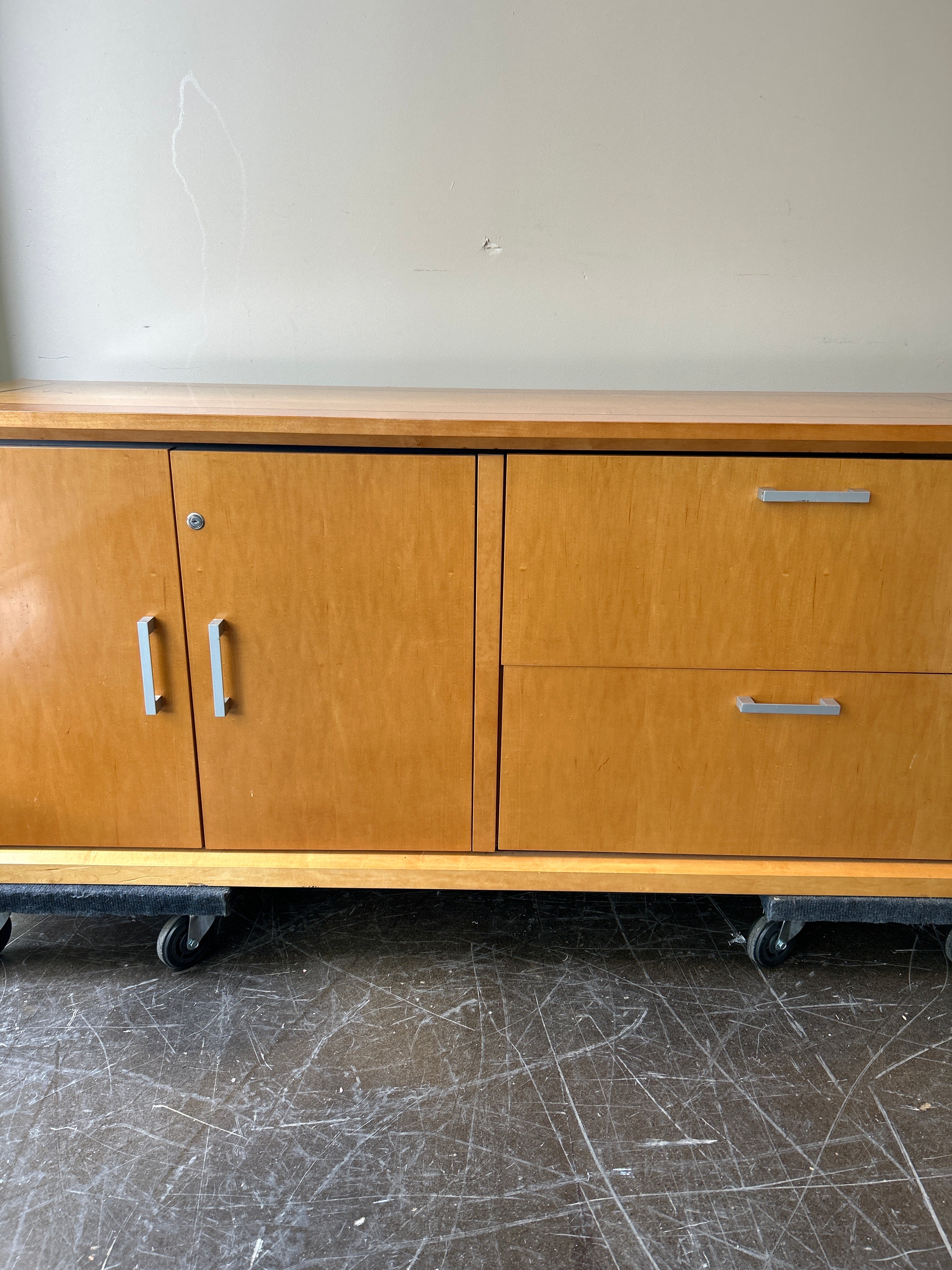 Oak Storage Cabinet with Lock