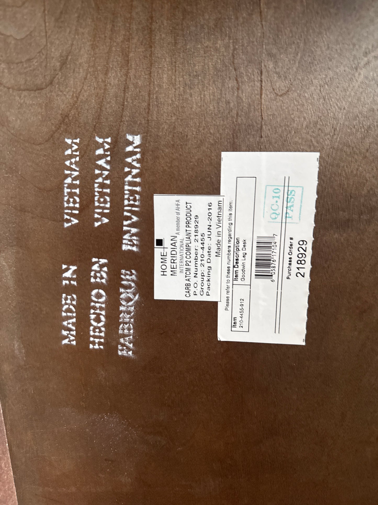 Home Meridian Traditional Wood Executive Desk