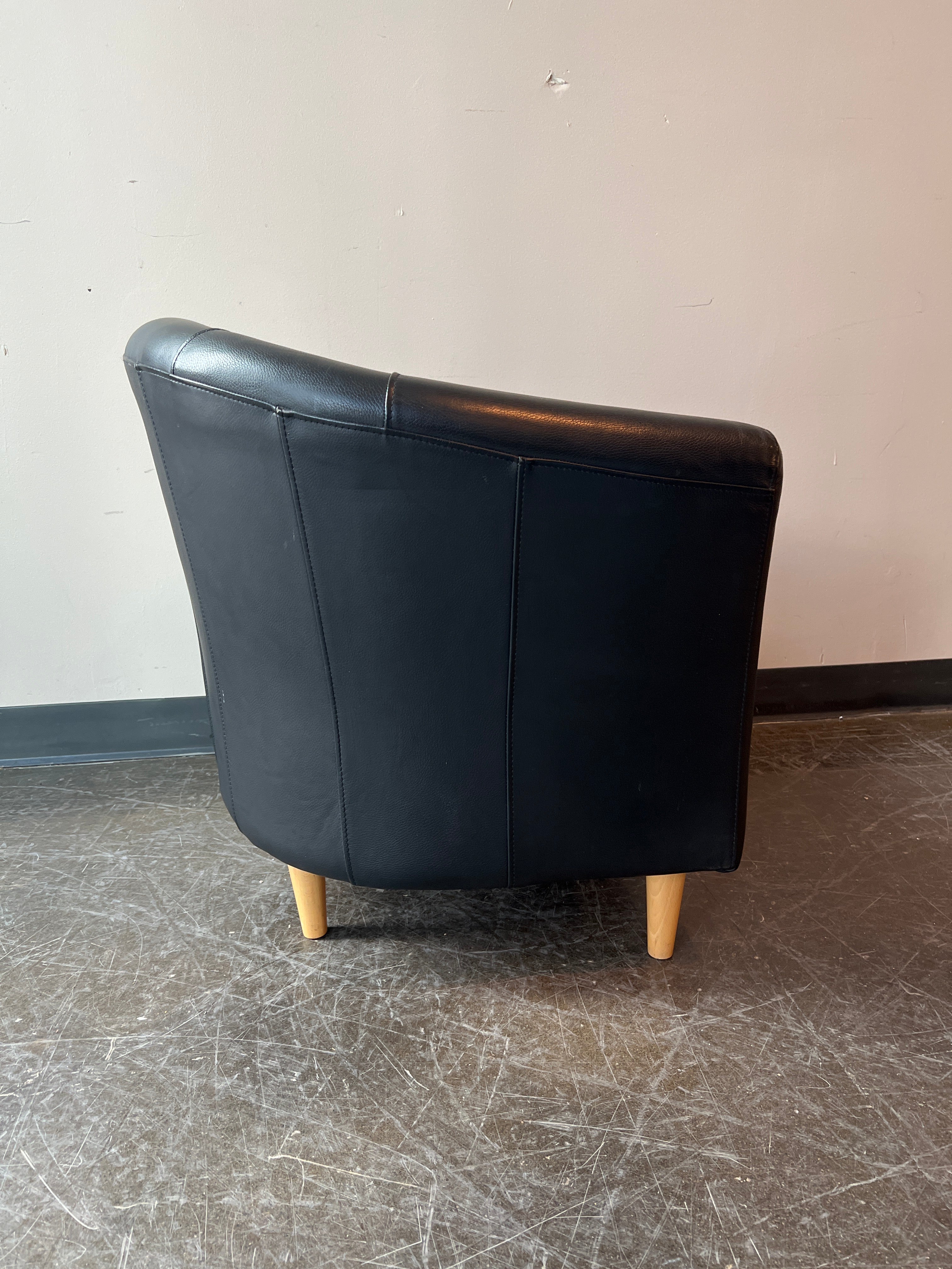 IKEA Tullsta Black Faux Leather Armchair