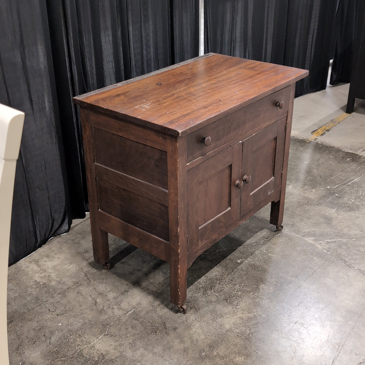 Rustic Dark Wood Buffet with Cabinet Doors