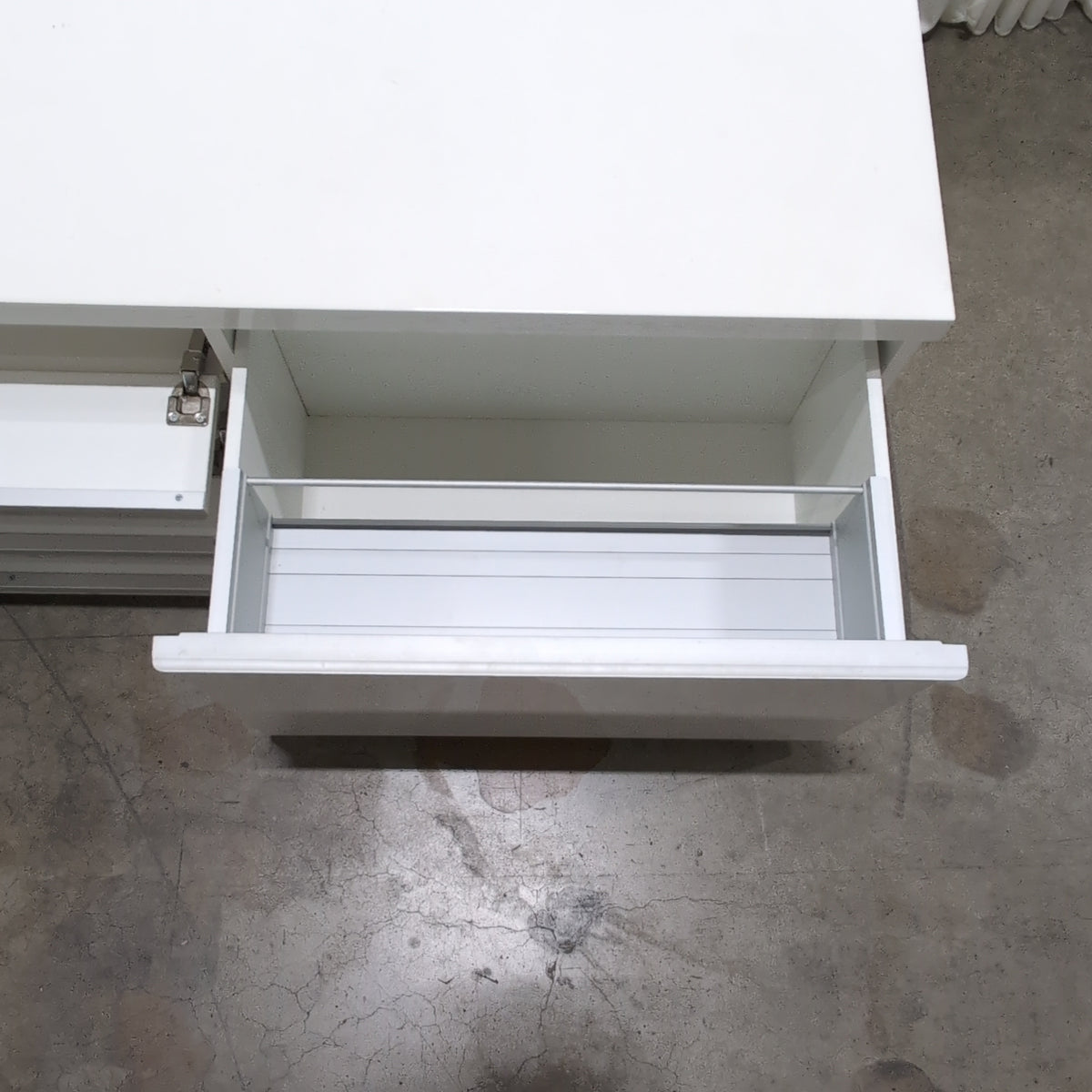 Sleek White Three-Drawer Buffet
