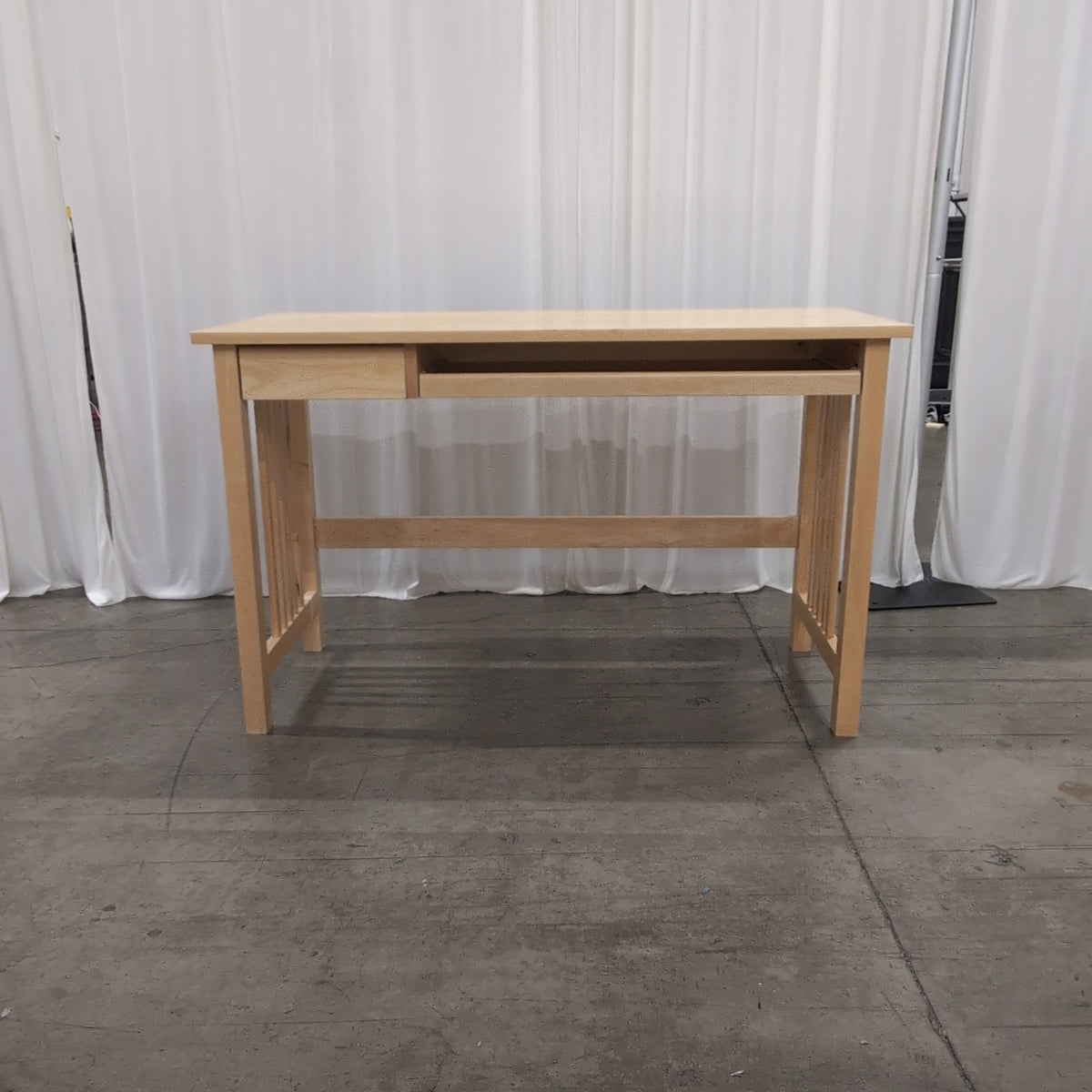 Blonde Wood Mission Style Desk with Keyboard Tray