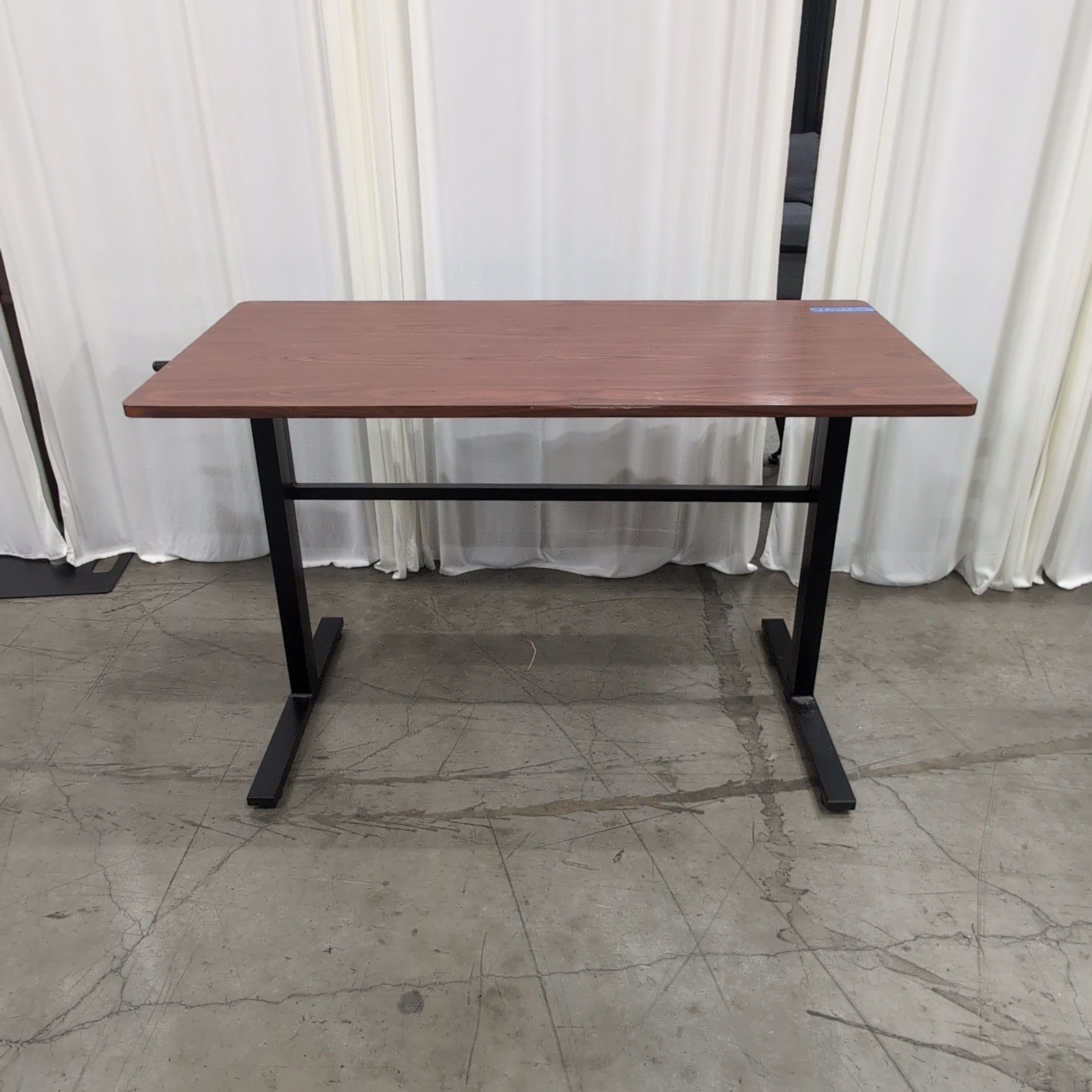 Dark Wood Grain Adjustable Standing Desk