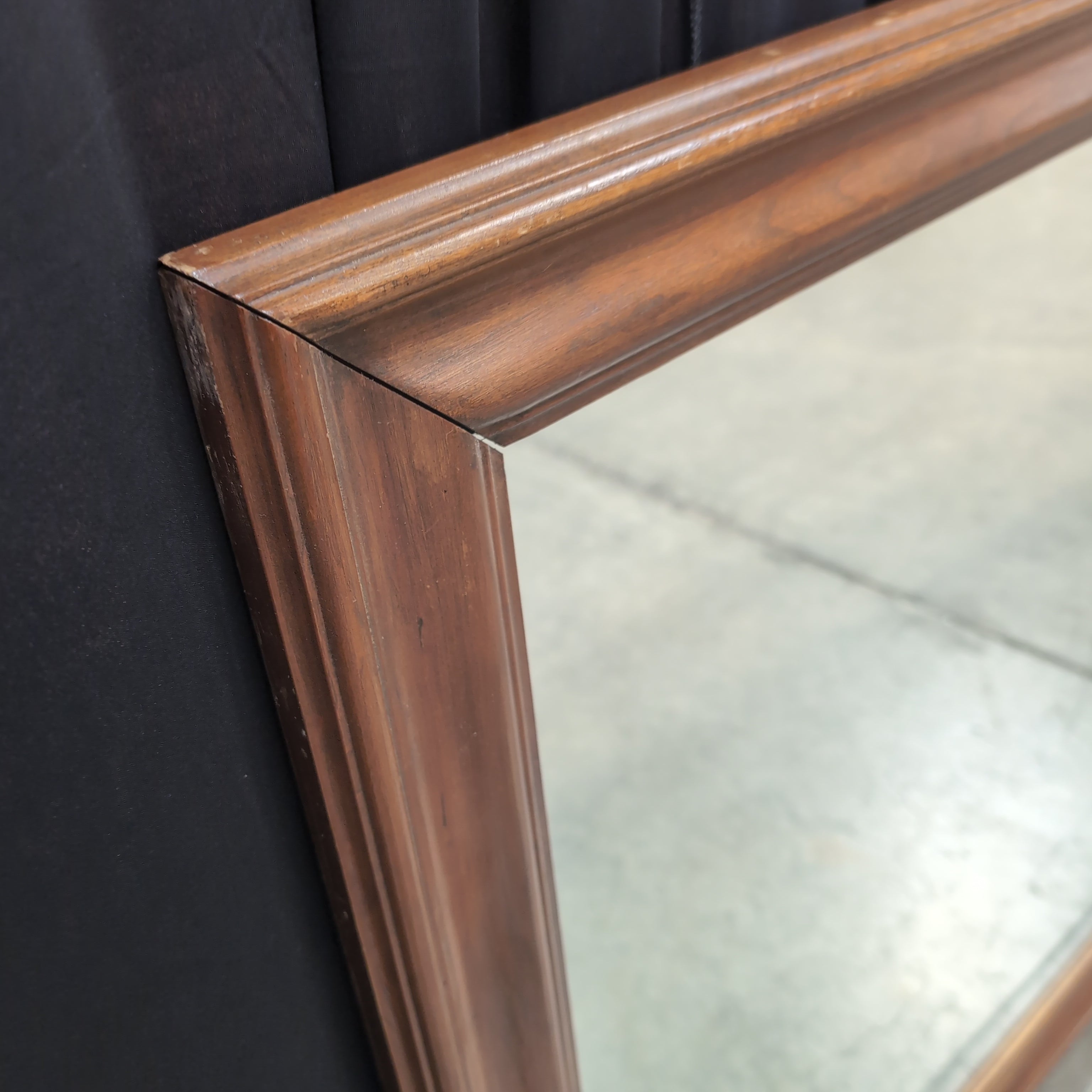Rectangular Brown Wood Frame Mirror