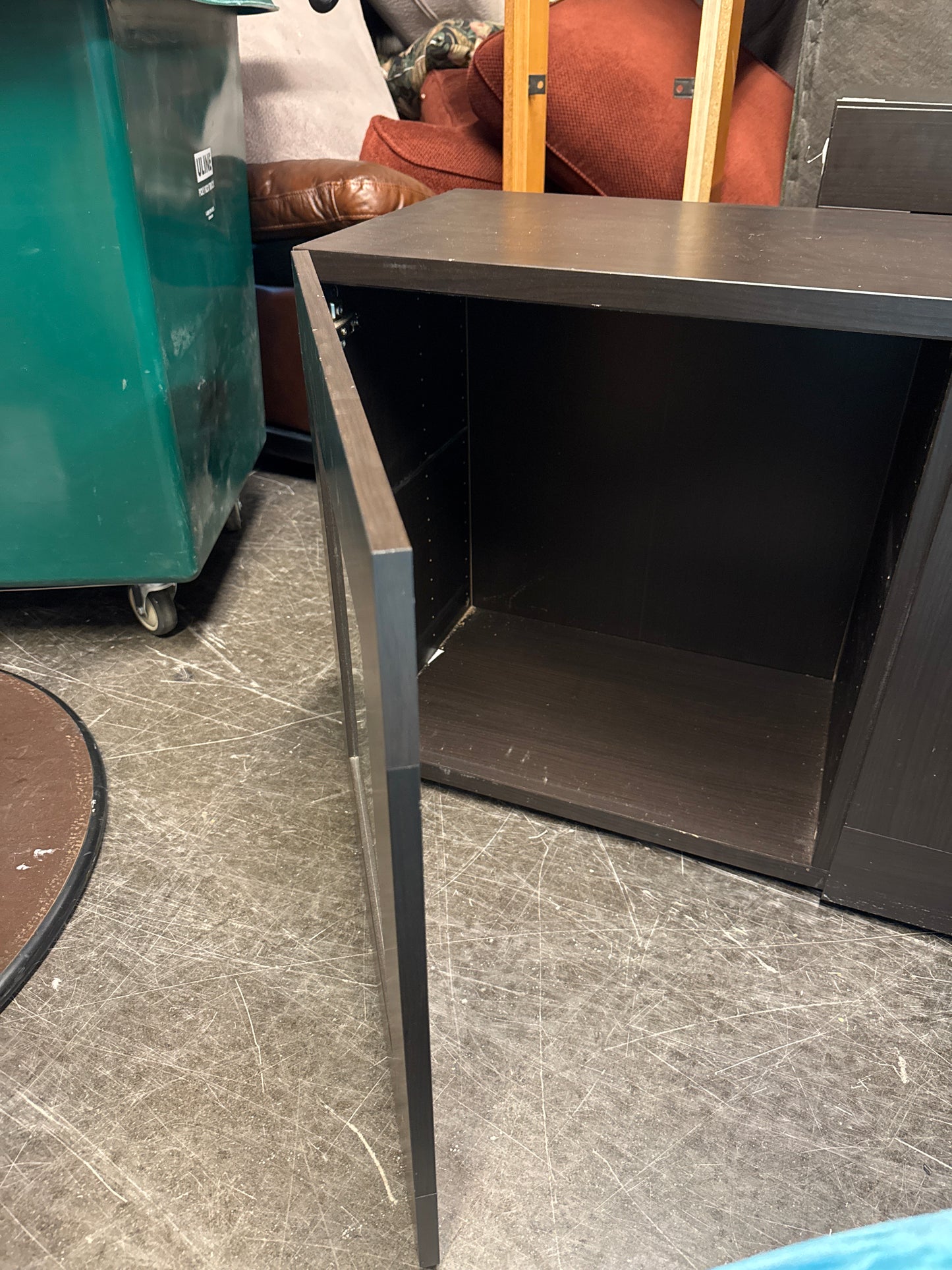 IKEA BESTÅ Double Door Cabinet – Dark Brown with Glass Doors