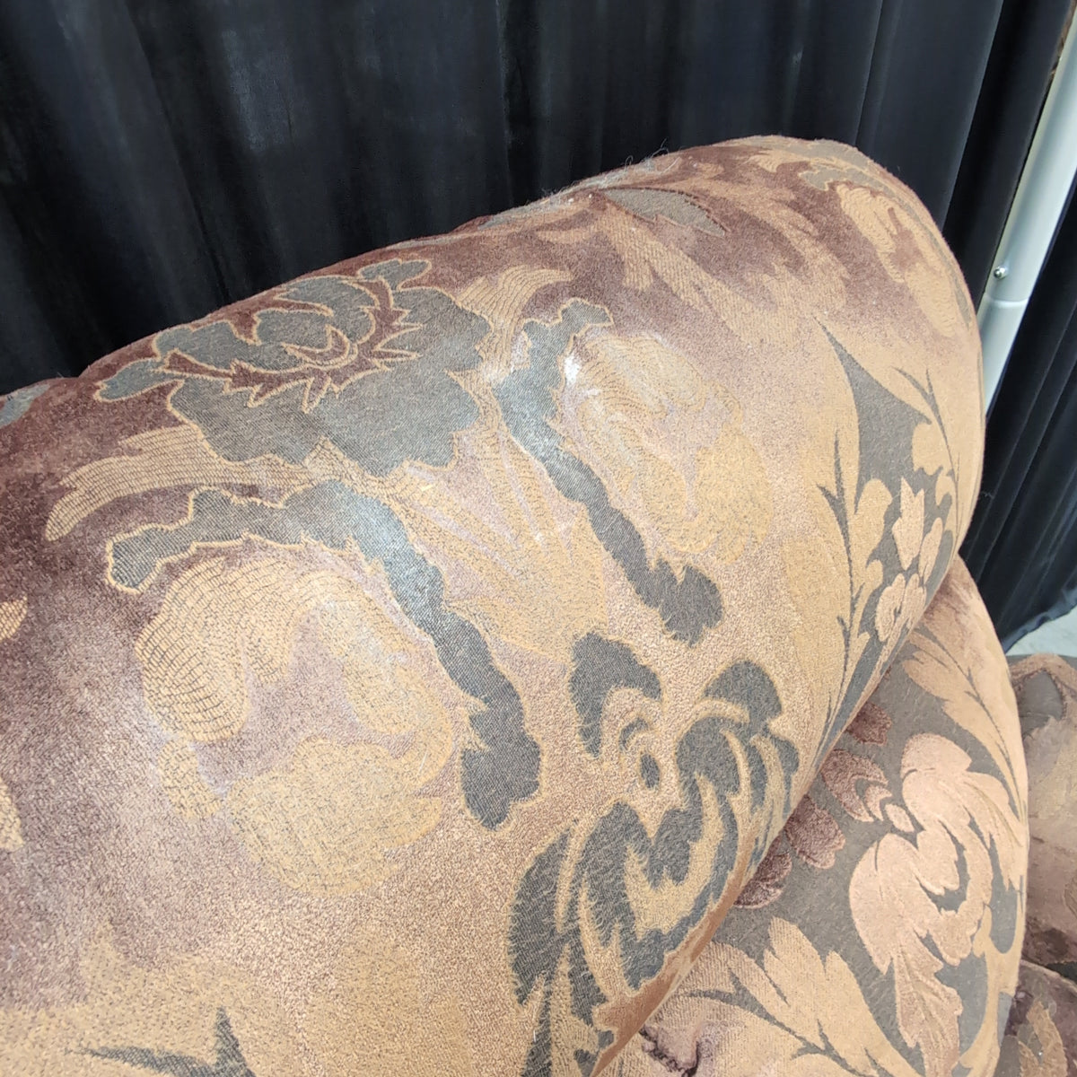 Brown Patterned Reclining Couch