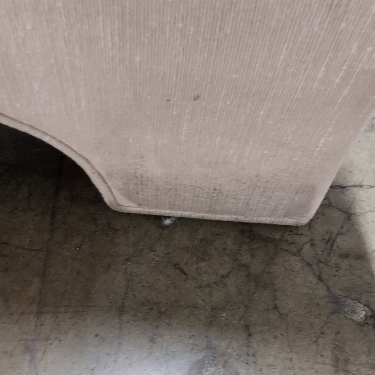 Beige Upholstered Rolled Arm Couch