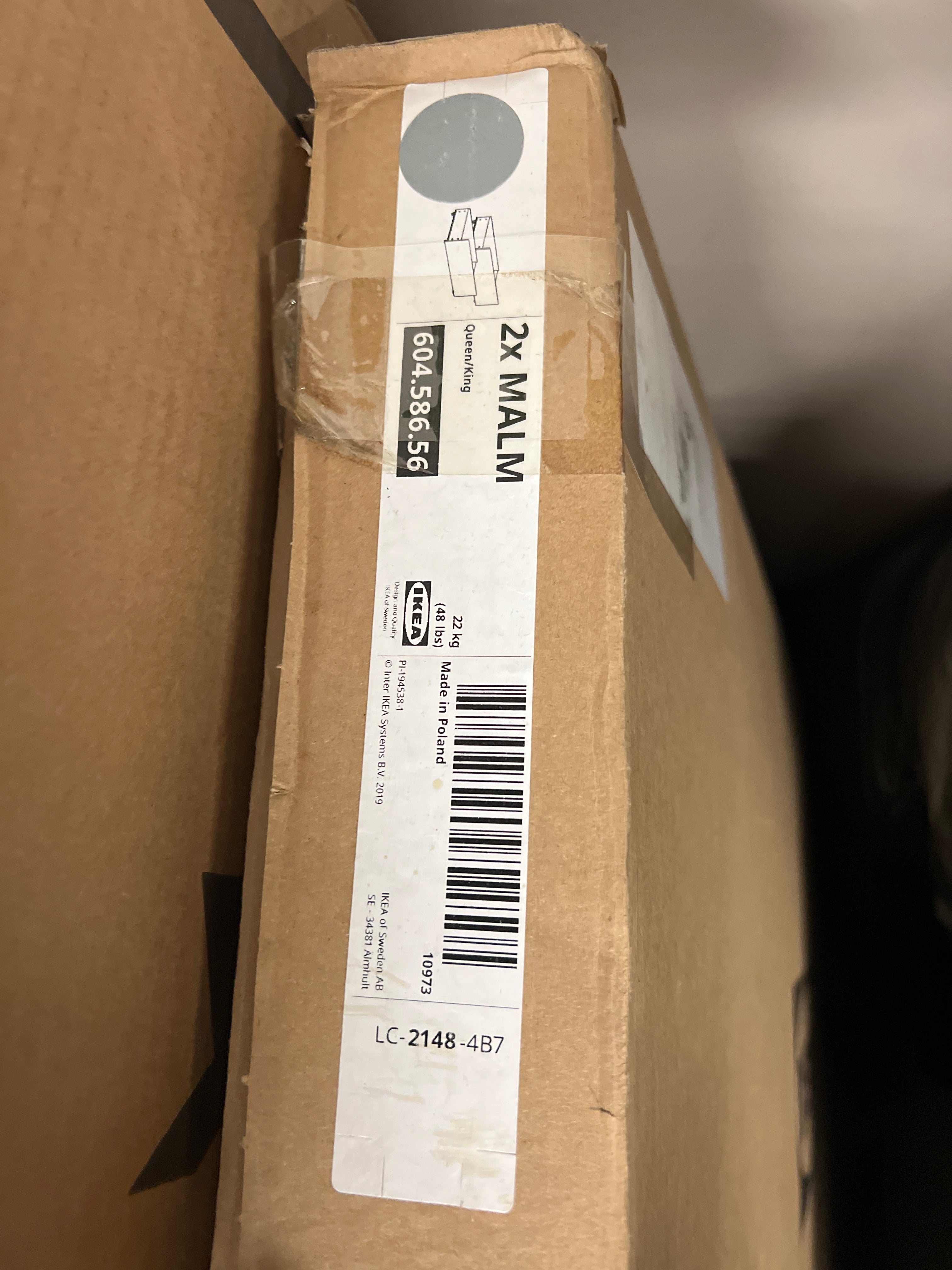 IKEA Malm, Under Bed Drawers (Queen/King), Gray (still In box)