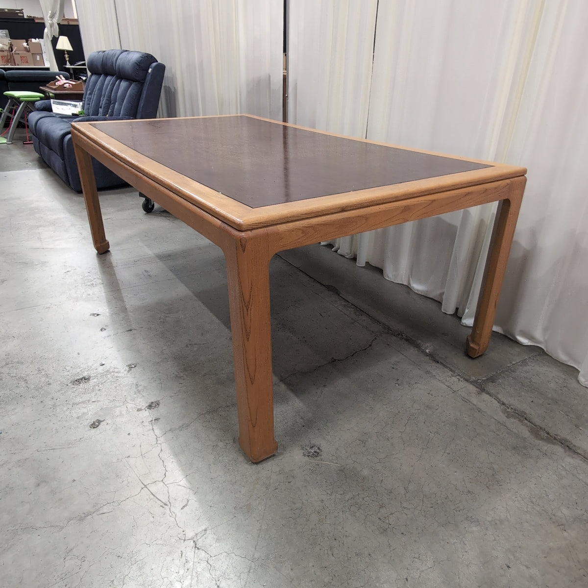 Rectangular Wood Coffee Table with Dark Top
